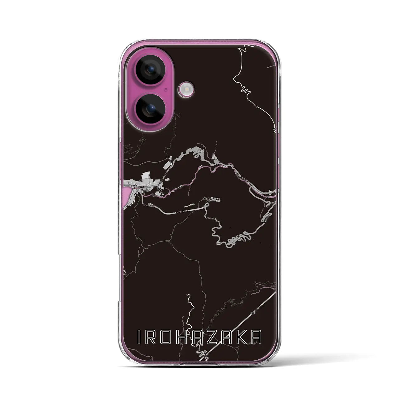 【いろは坂(栃木県)】地図柄iPhoneケース(クリアタイプ)