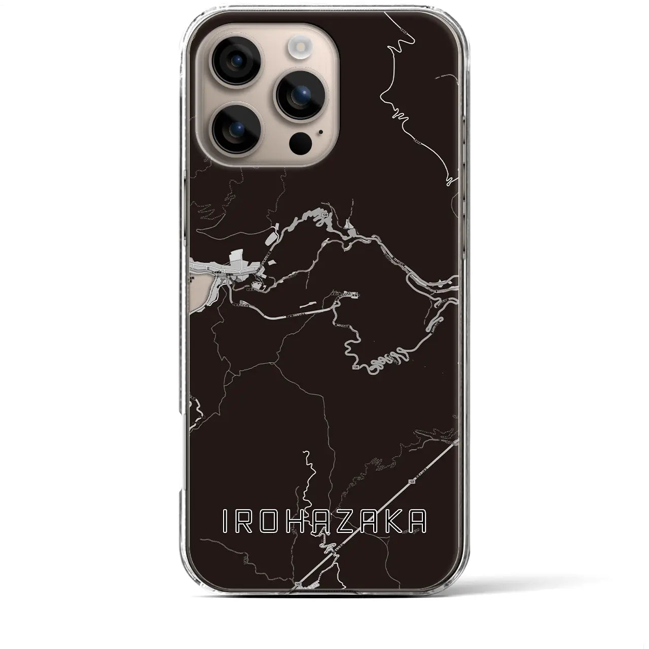 【いろは坂(栃木県)】地図柄iPhoneケース(クリアタイプ)