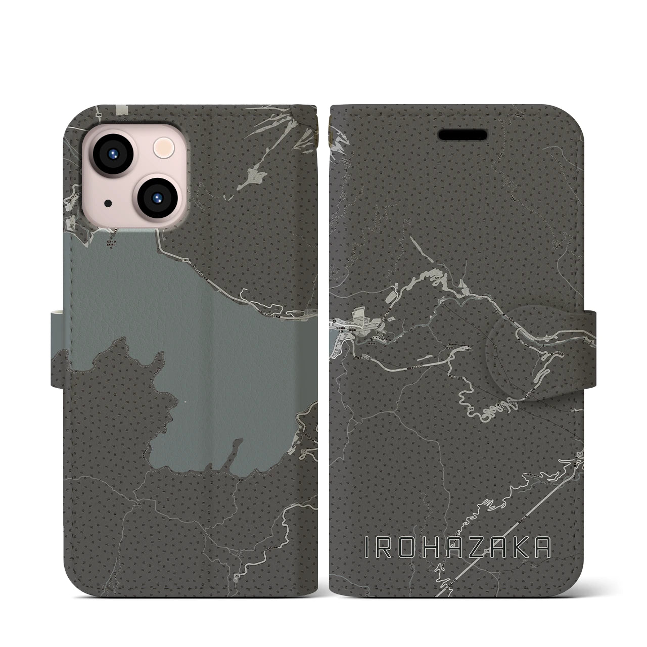 【いろは坂(栃木県)】地図柄iPhoneケース(手帳タイプ)