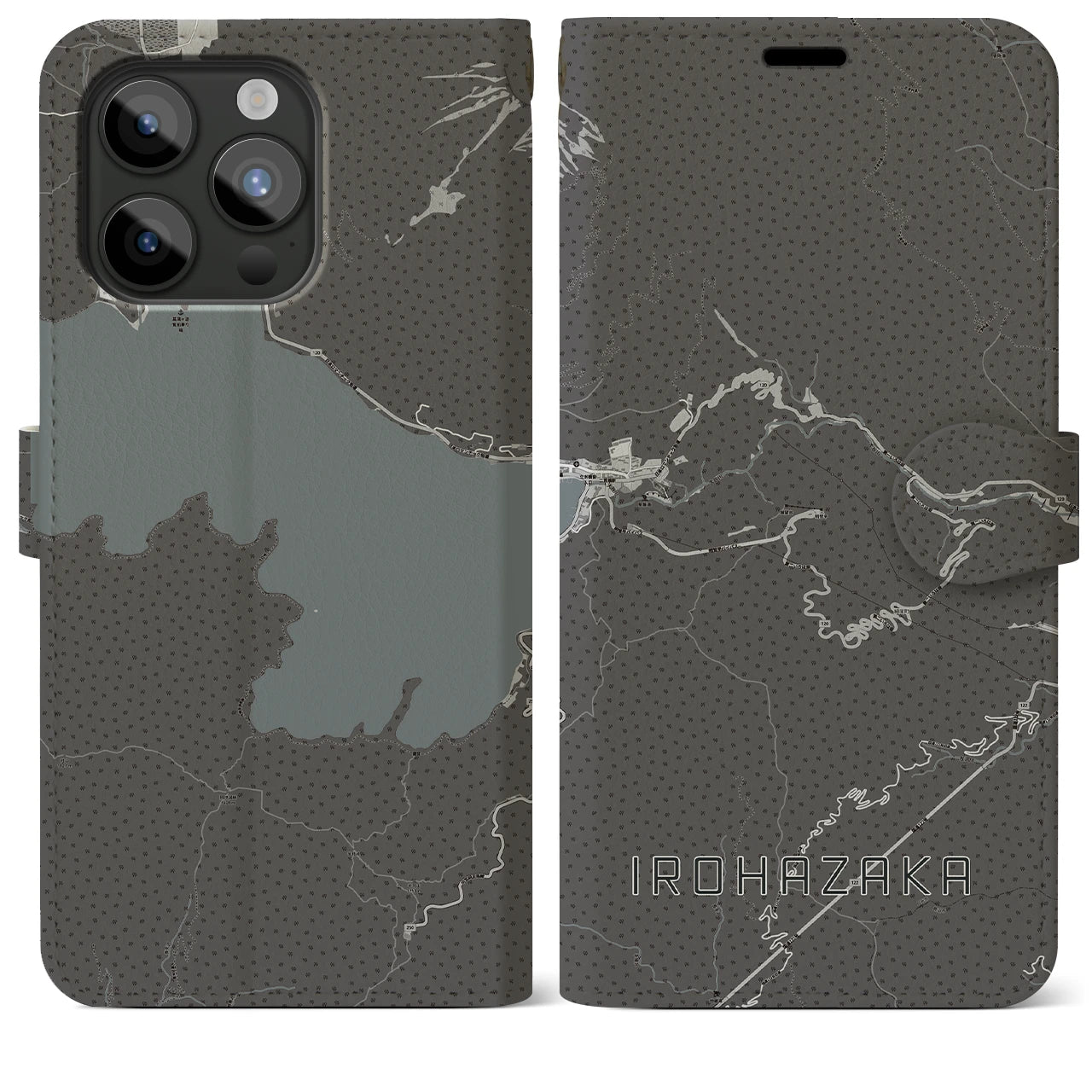 【いろは坂(栃木県)】地図柄iPhoneケース(手帳タイプ)