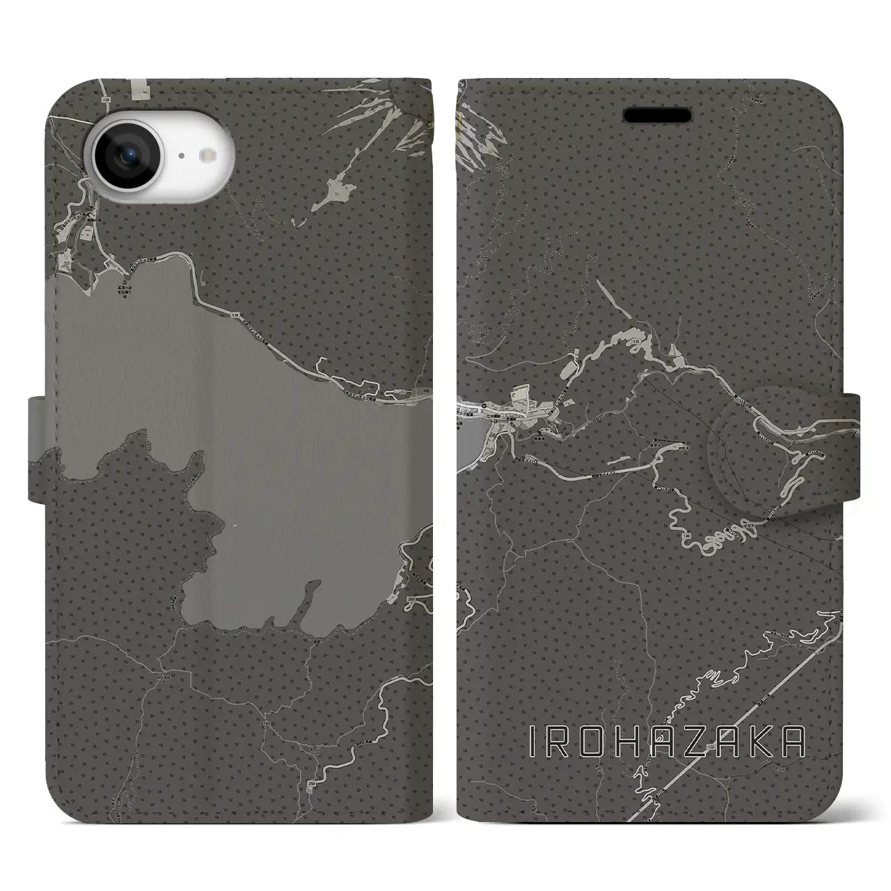 【いろは坂(栃木県)】地図柄iPhoneケース(手帳タイプ)