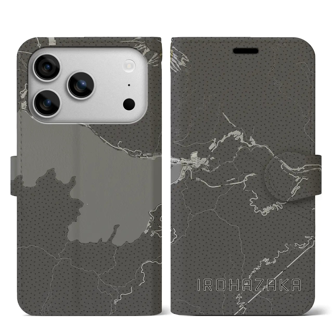 【いろは坂(栃木県)】地図柄iPhoneケース(手帳タイプ)