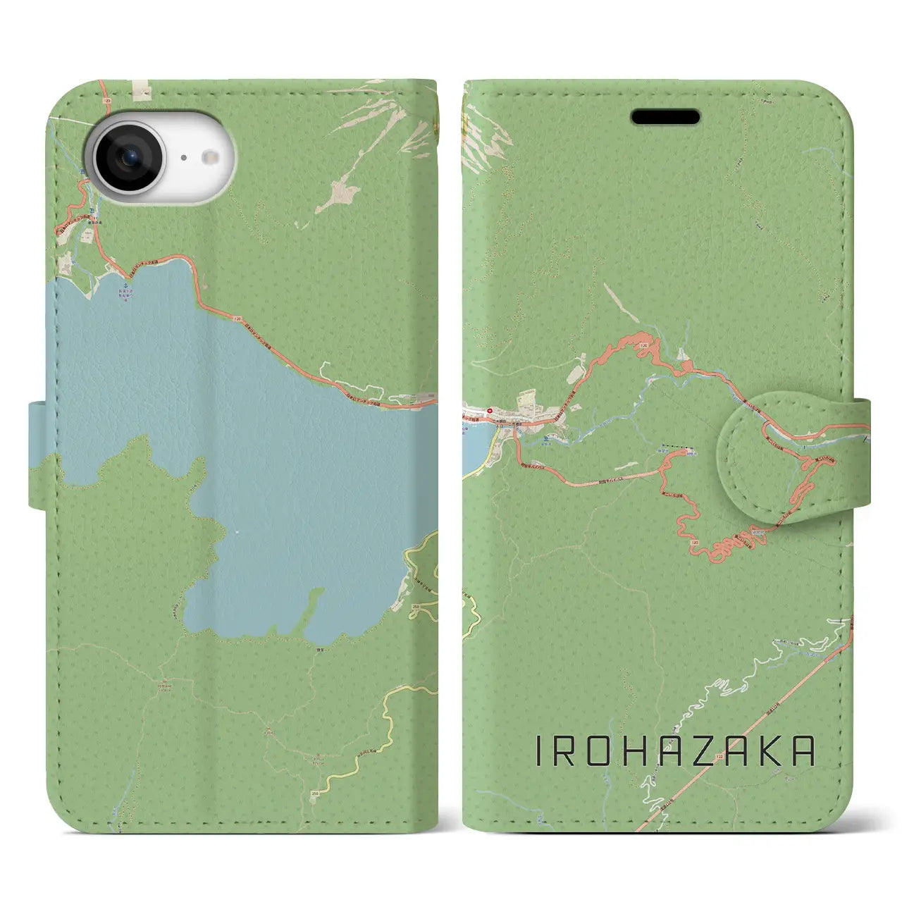 【いろは坂(栃木県)】地図柄iPhoneケース(手帳タイプ)