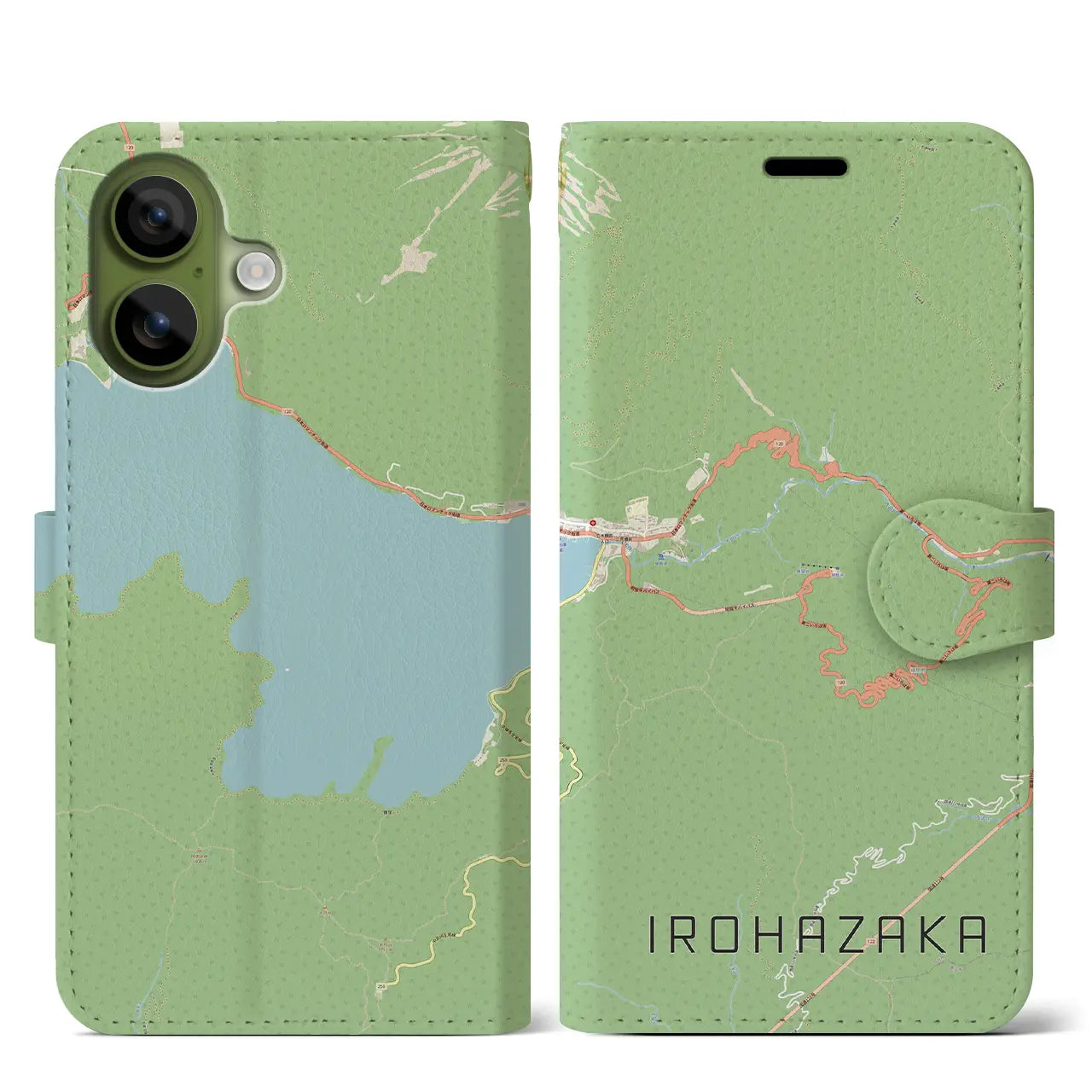 【いろは坂(栃木県)】地図柄iPhoneケース(手帳タイプ)