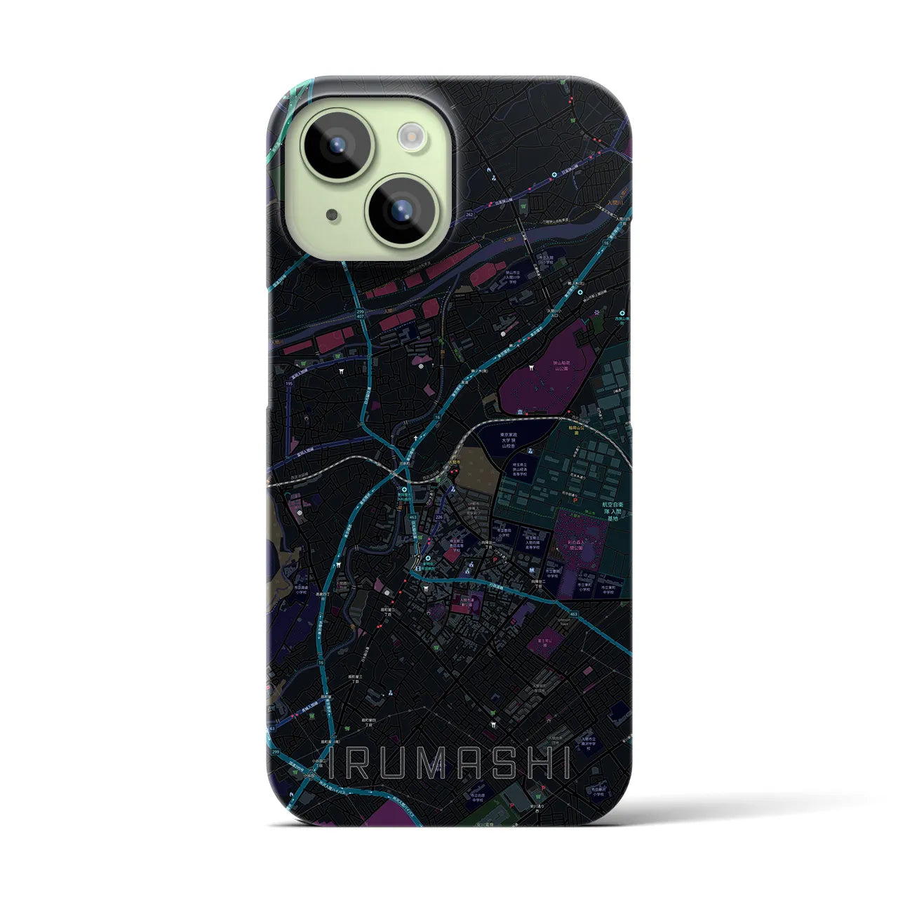 【入間市(埼玉県)】地図柄iPhoneケース(バックカバータイプ)