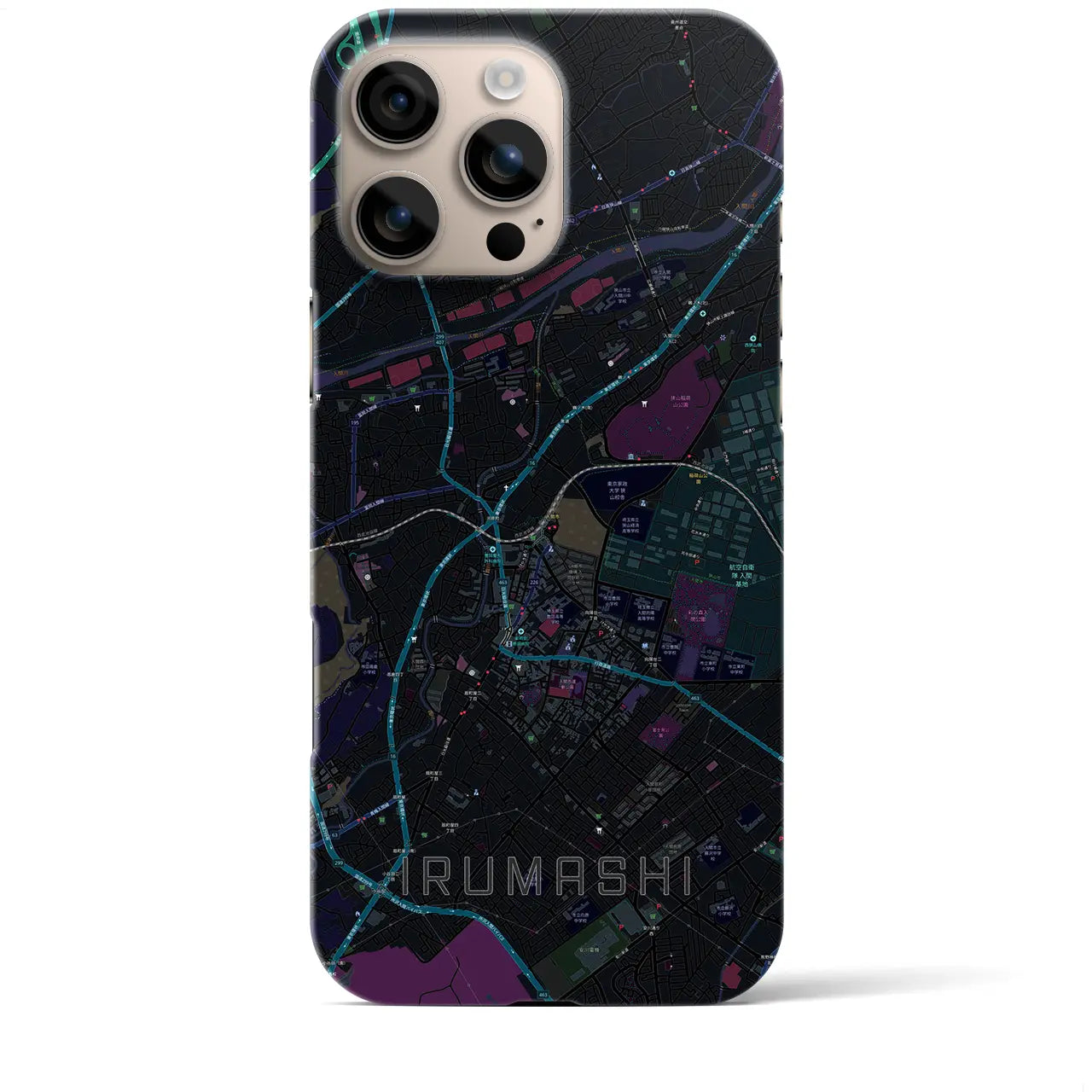 【入間市(埼玉県)】地図柄iPhoneケース(バックカバータイプ)