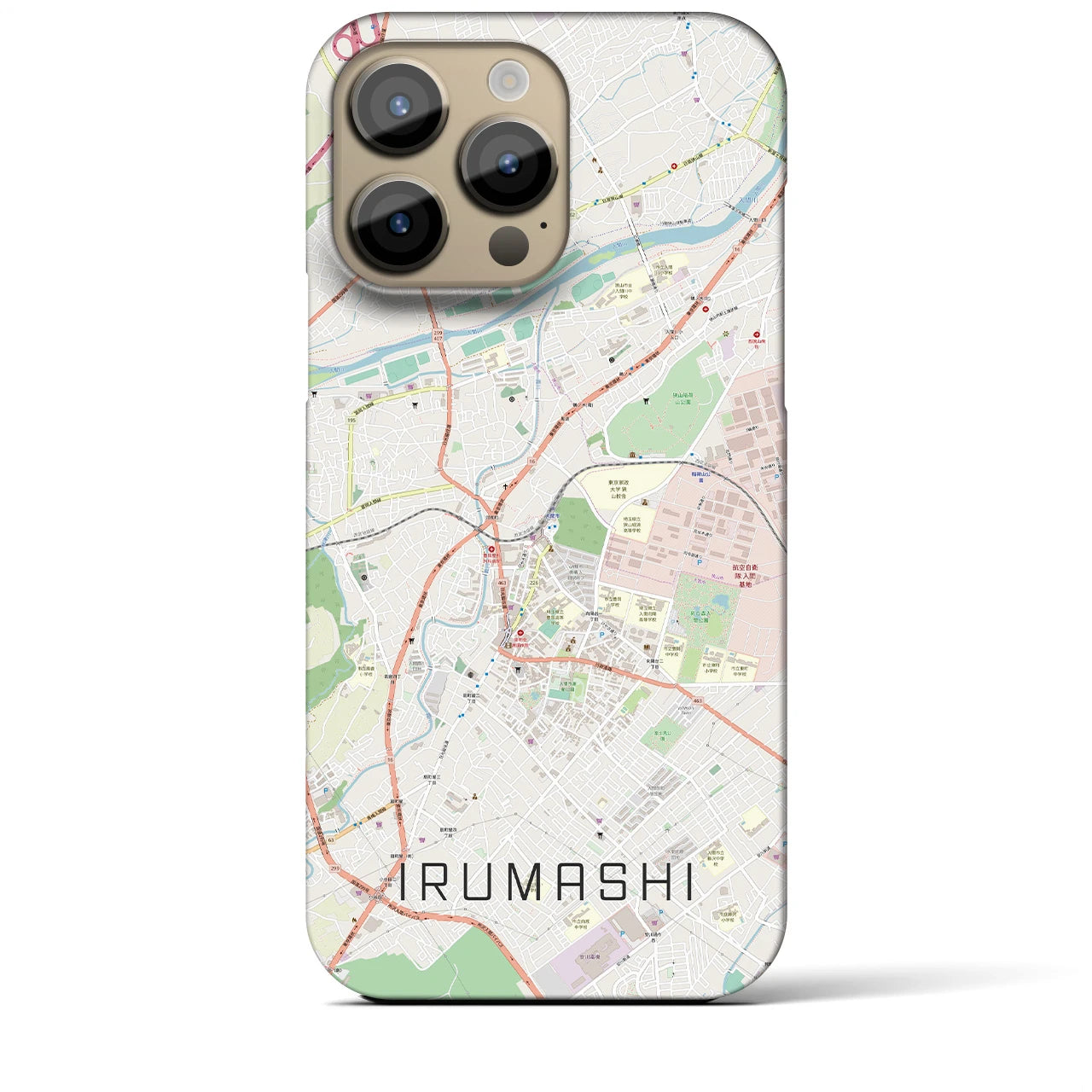 【入間市(埼玉県)】地図柄iPhoneケース(バックカバータイプ)