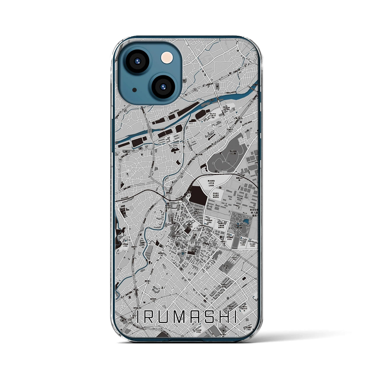 【入間市(埼玉県)】地図柄iPhoneケース(クリアタイプ)