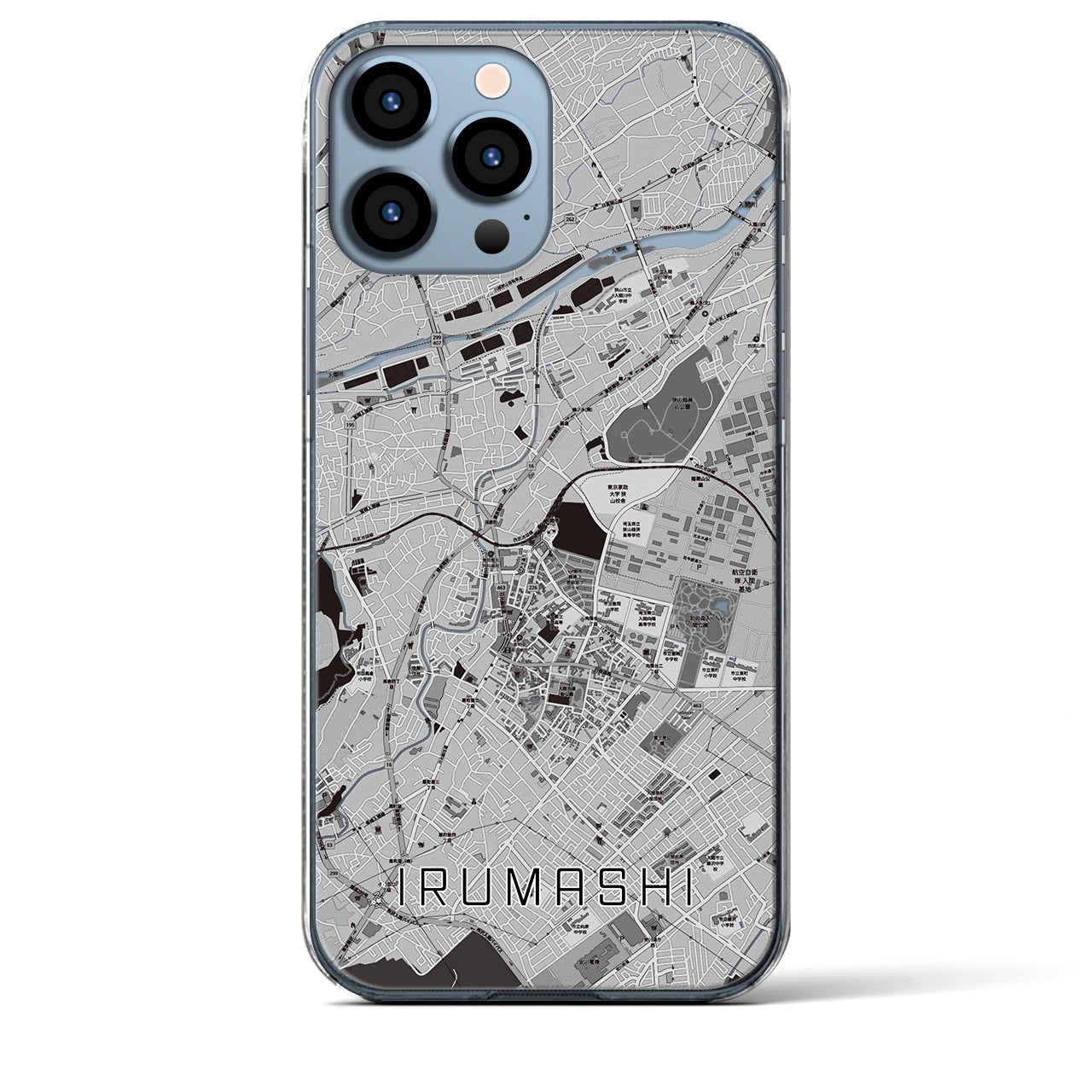 【入間市(埼玉県)】地図柄iPhoneケース(クリアタイプ)