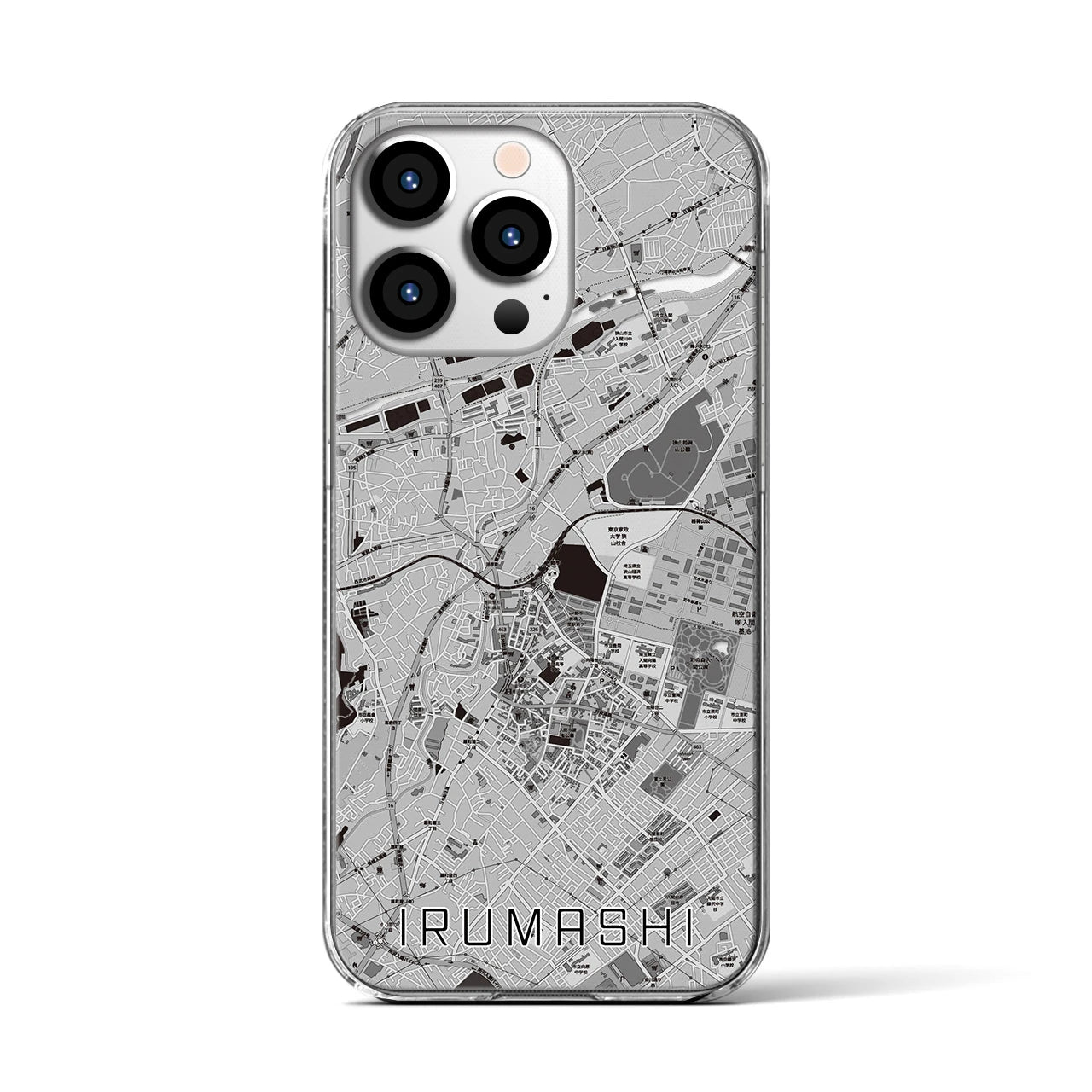 【入間市(埼玉県)】地図柄iPhoneケース(クリアタイプ)