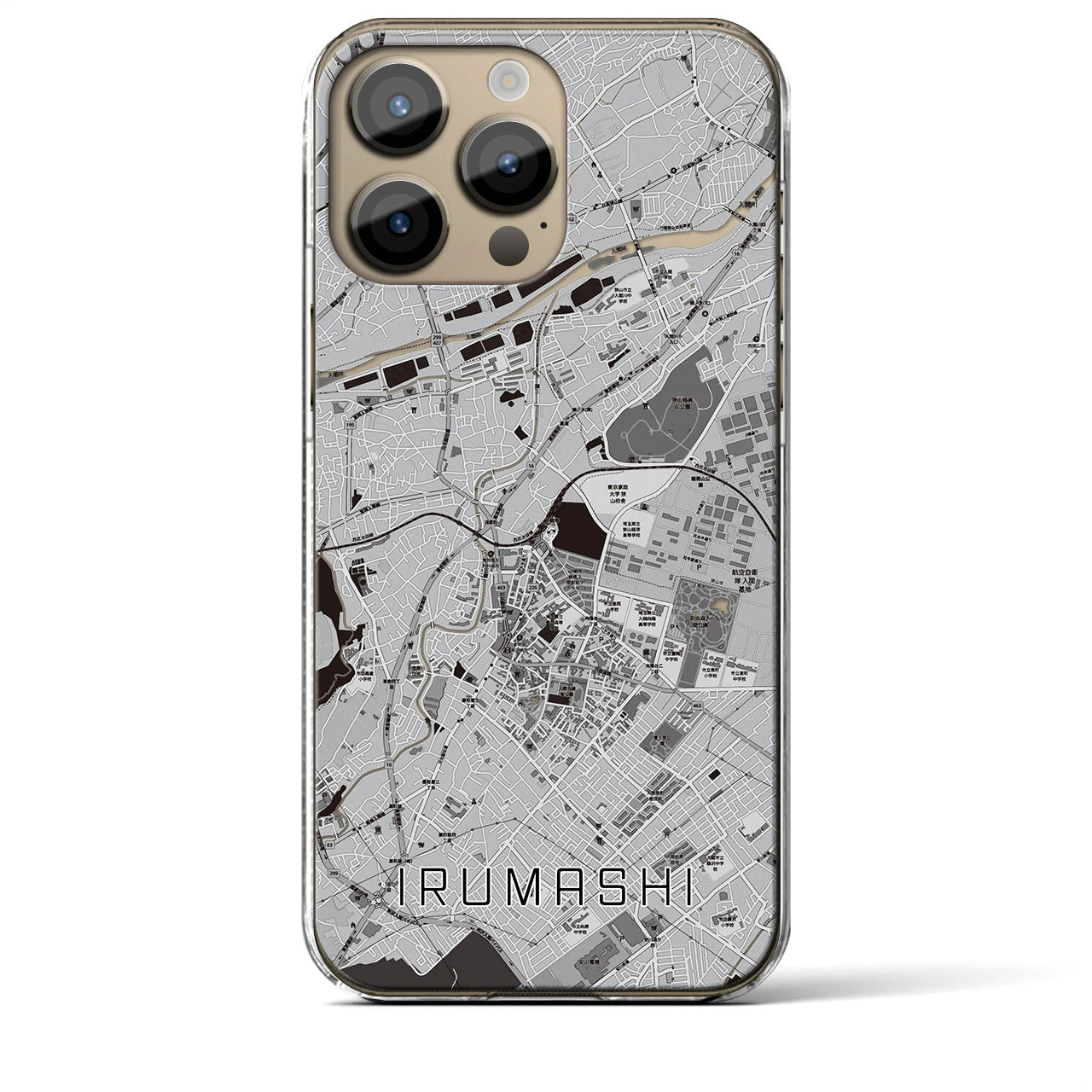 【入間市(埼玉県)】地図柄iPhoneケース(クリアタイプ)