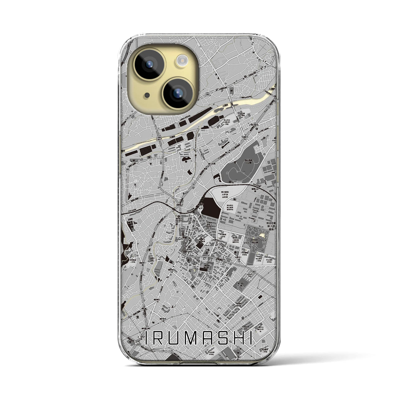 【入間市(埼玉県)】地図柄iPhoneケース(クリアタイプ)