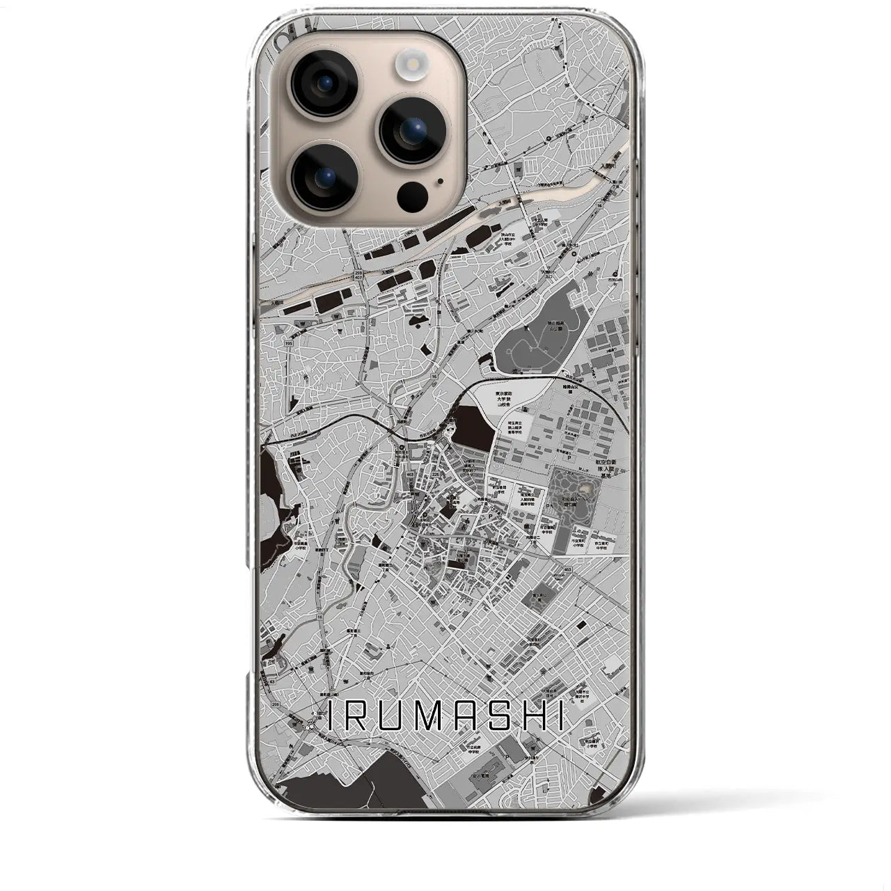 【入間市(埼玉県)】地図柄iPhoneケース(クリアタイプ)