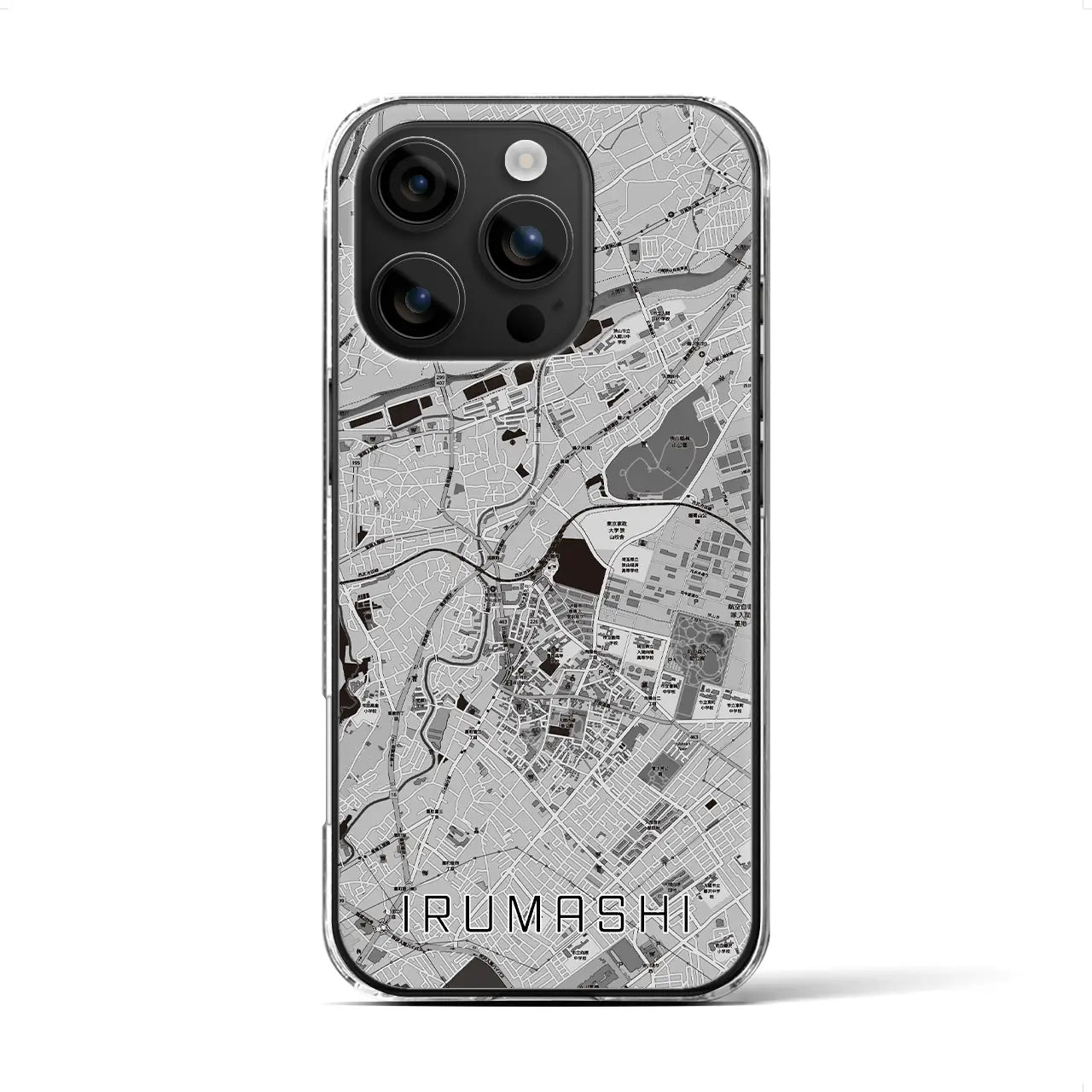 【入間市(埼玉県)】地図柄iPhoneケース(クリアタイプ)