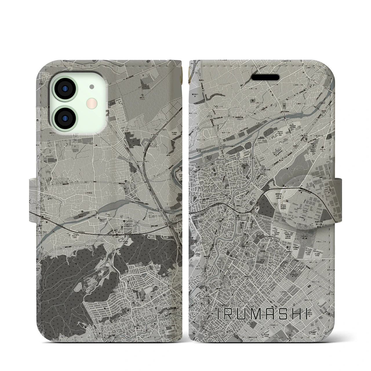 【入間市(埼玉県)】地図柄iPhoneケース(手帳タイプ)