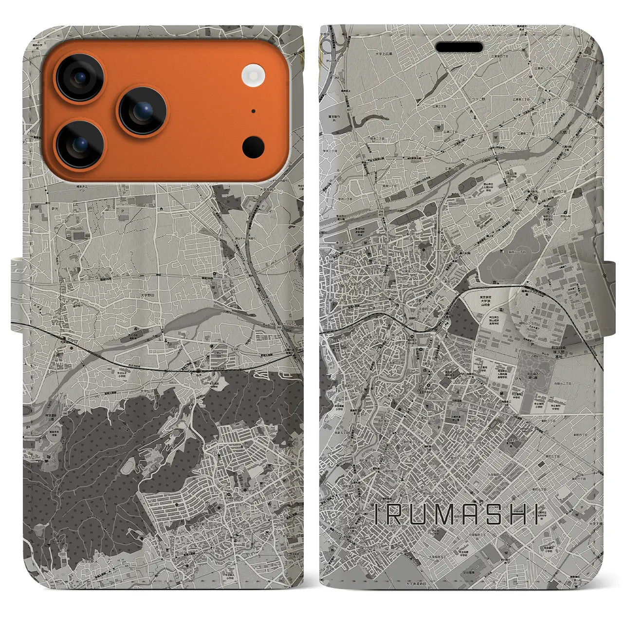 【入間市(埼玉県)】地図柄iPhoneケース(手帳タイプ)