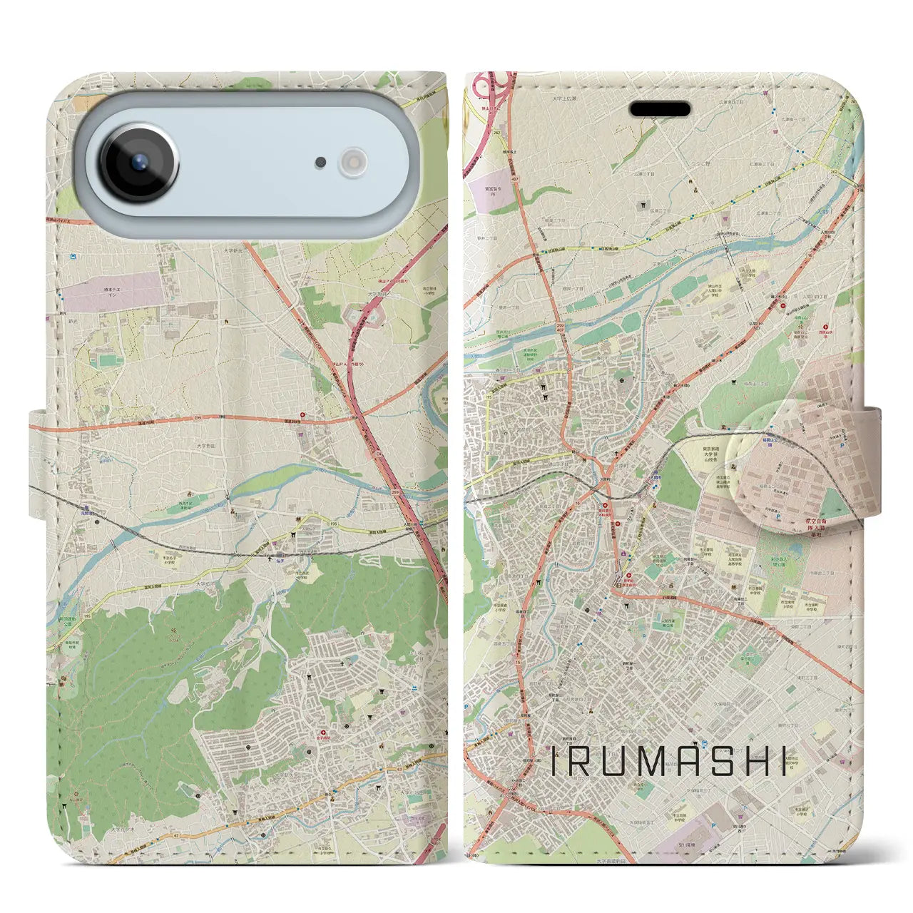 【入間市(埼玉県)】地図柄iPhoneケース(手帳タイプ)