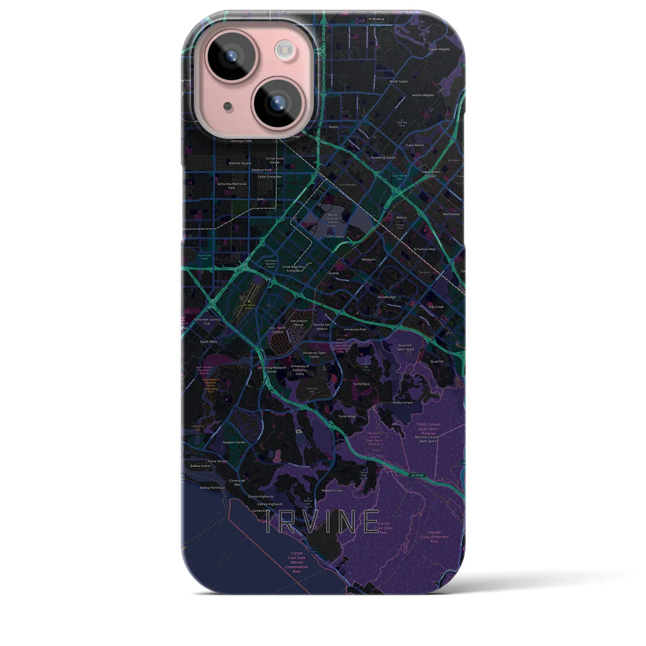 【アーバイン(アメリカ)】地図柄iPhoneケース(バックカバータイプ)