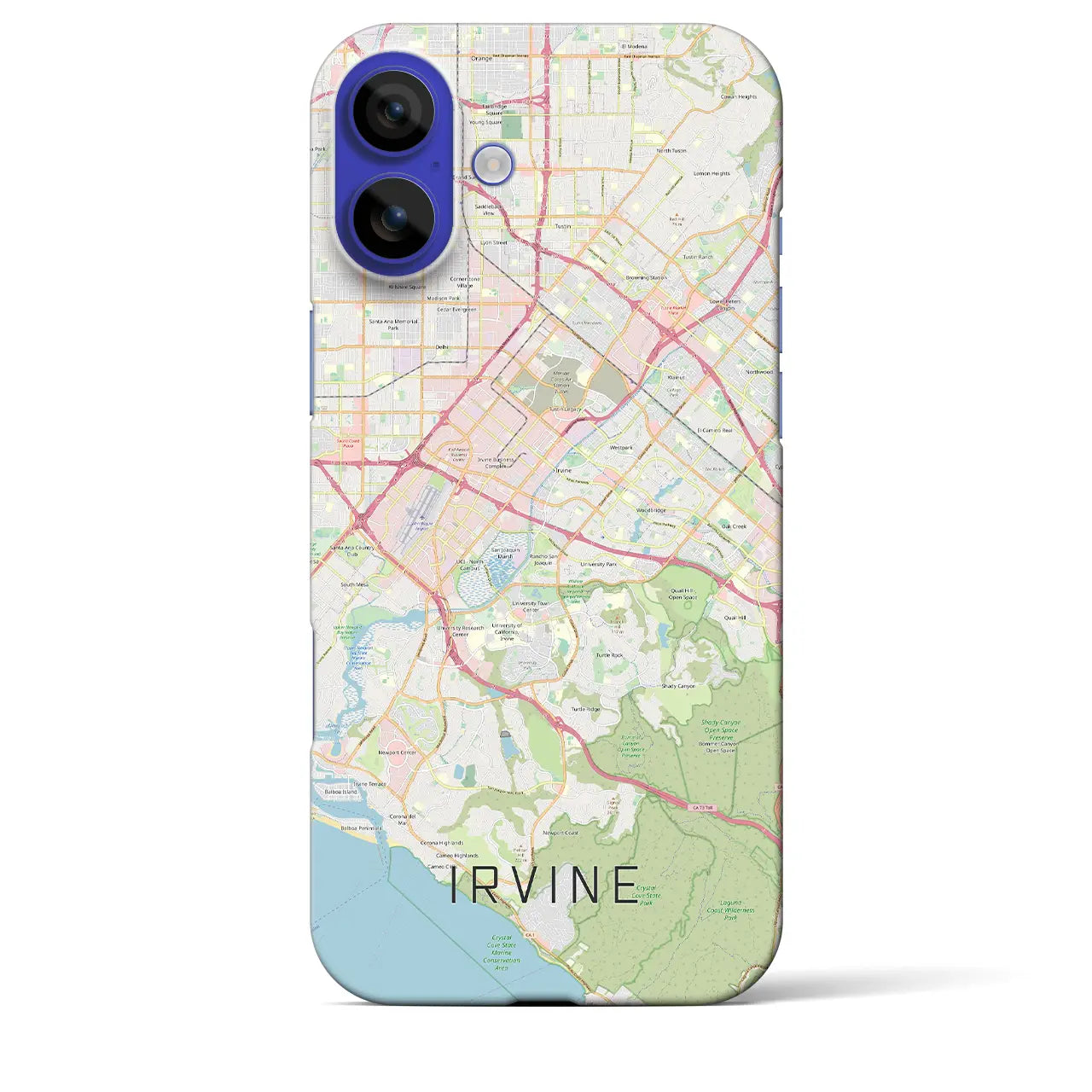【アーバイン(アメリカ)】地図柄iPhoneケース(バックカバータイプ)ナチュラル・iPhone 16 Pro Max 用
