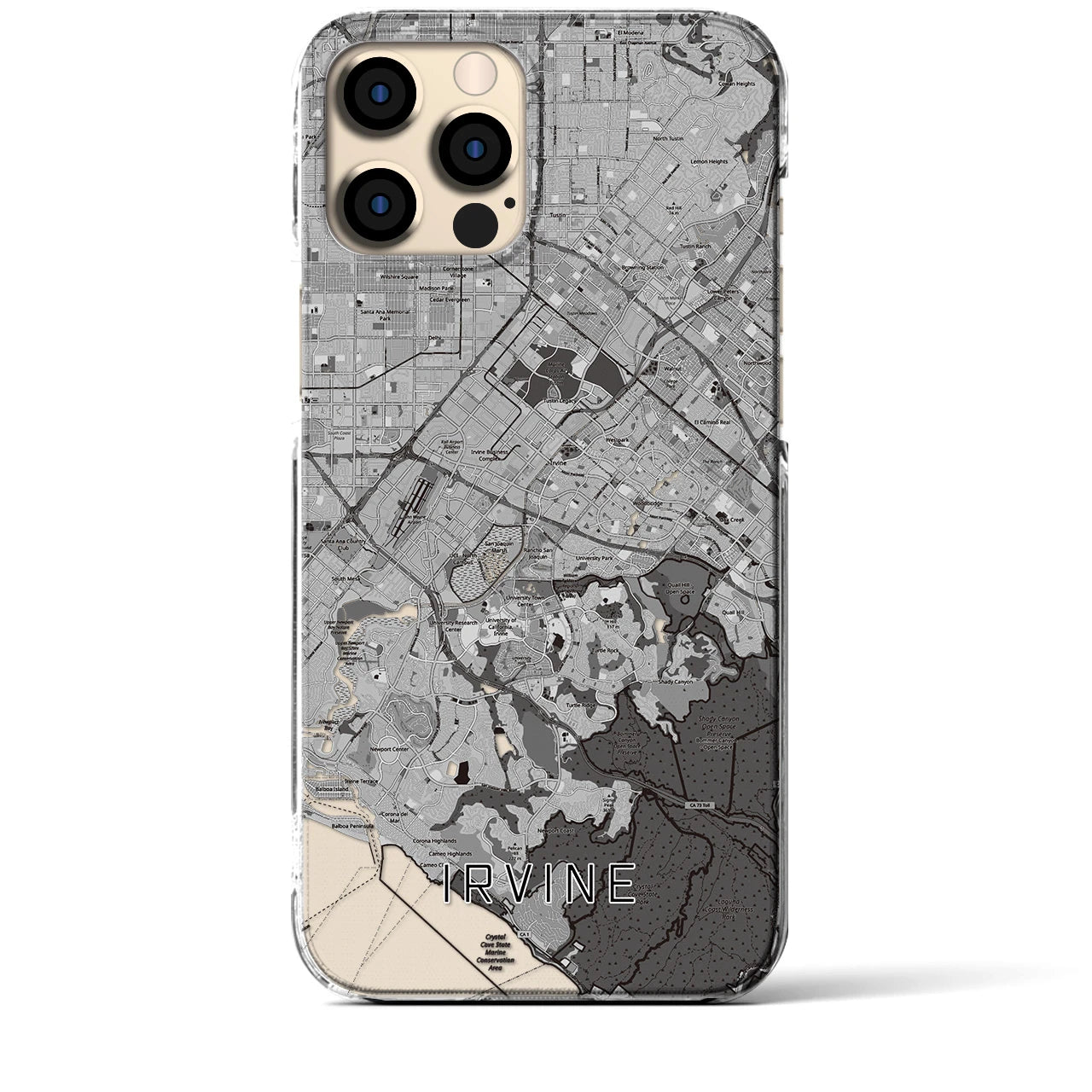 【アーバイン(アメリカ)】地図柄iPhoneケース(クリアタイプ)