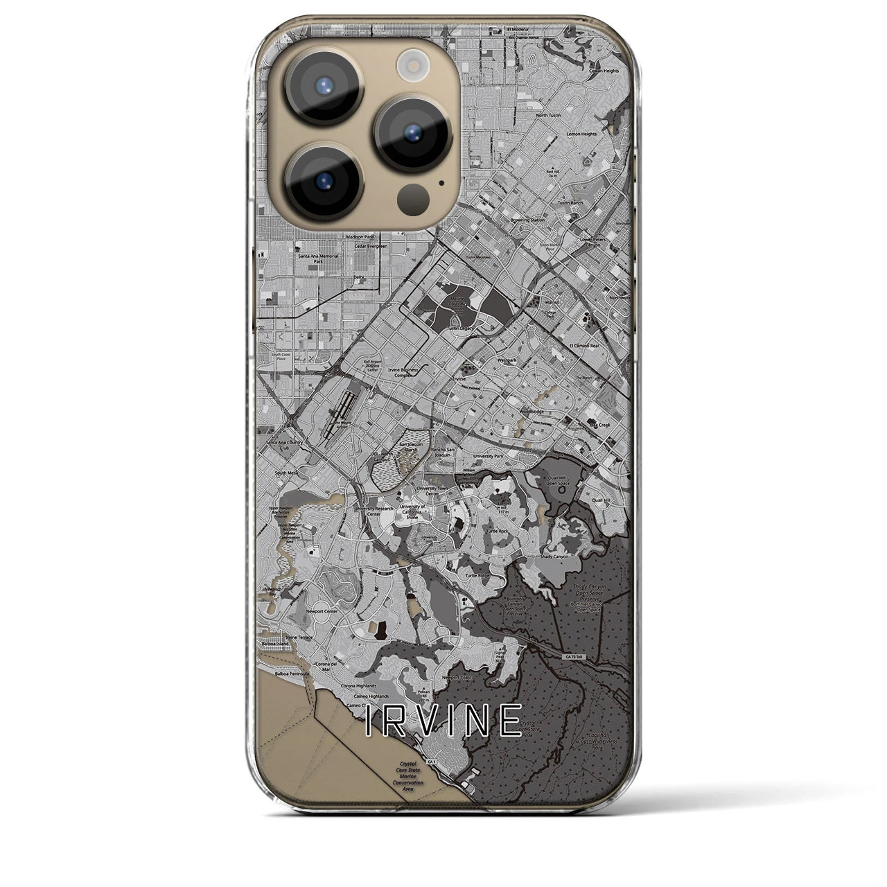 【アーバイン(アメリカ)】地図柄iPhoneケース(クリアタイプ)
