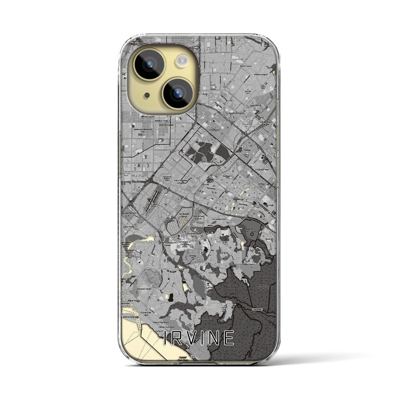 【アーバイン(アメリカ)】地図柄iPhoneケース(クリアタイプ)