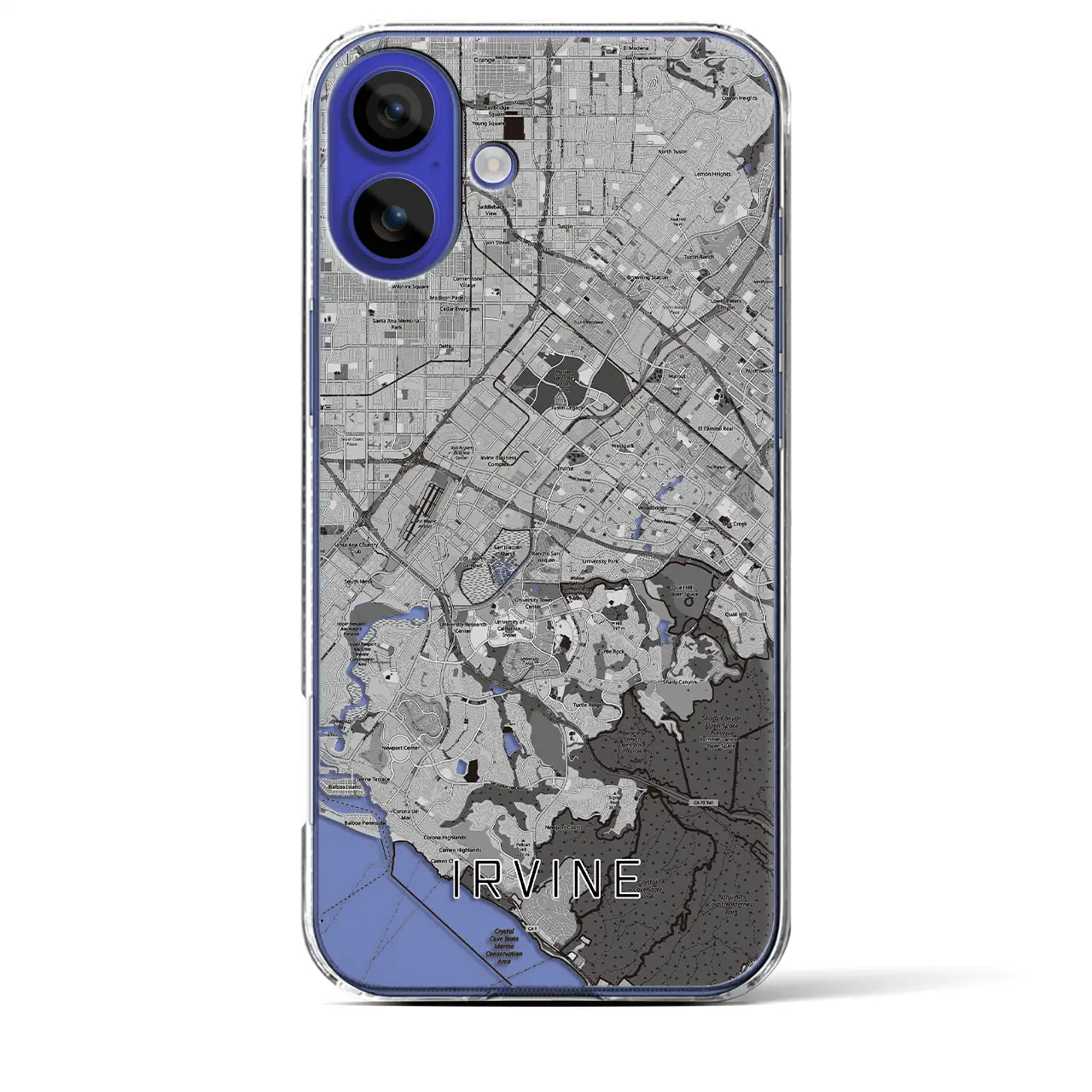 【アーバイン(アメリカ)】地図柄iPhoneケース(クリアタイプ)