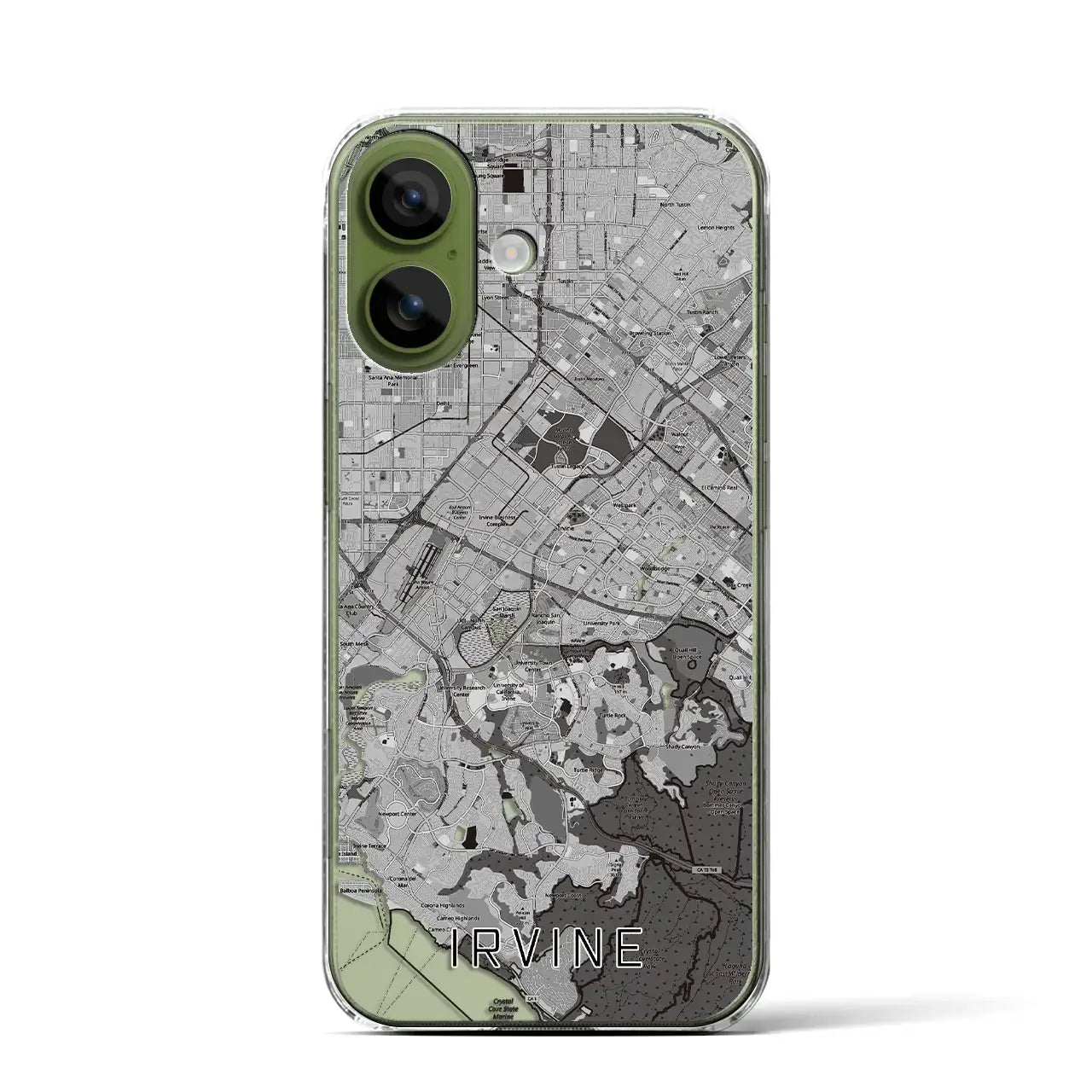 【アーバイン(アメリカ)】地図柄iPhoneケース(クリアタイプ)モノトーン・iPhone 17 Pro Max 用