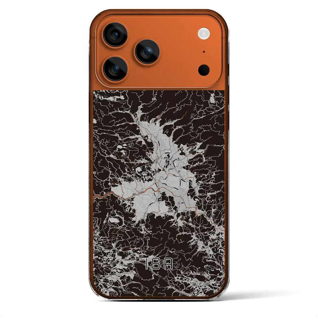 【伊佐(鹿児島県)】地図柄iPhoneケース(クリアタイプ)モノトーン・iPhone 17 Pro Max 用