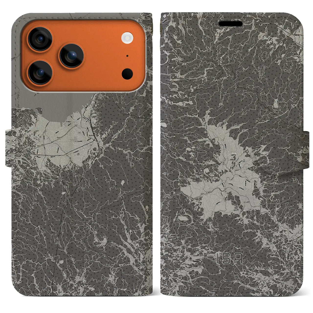 【伊佐(鹿児島県)】地図柄iPhoneケース(手帳タイプ)