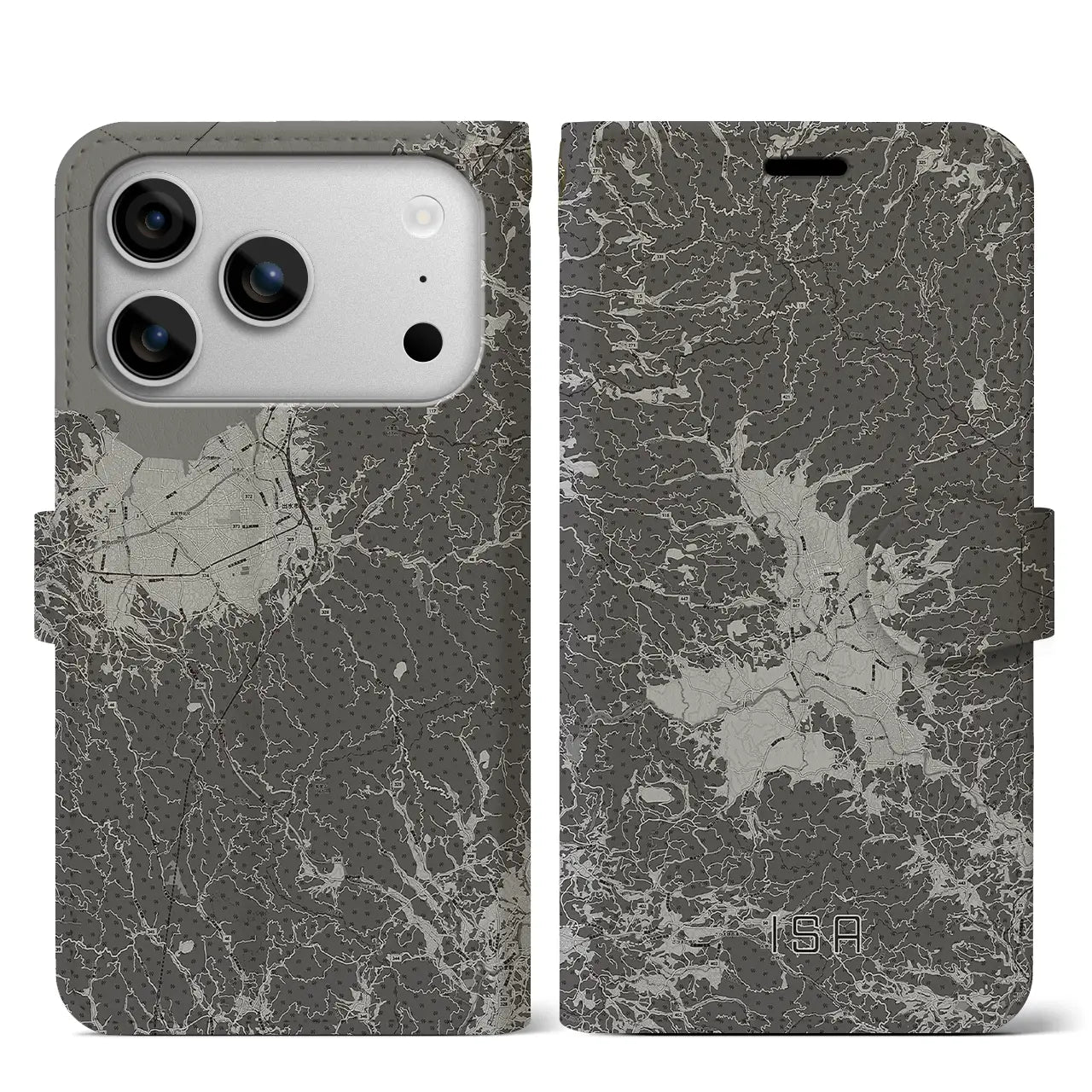 【伊佐(鹿児島県)】地図柄iPhoneケース(手帳タイプ)