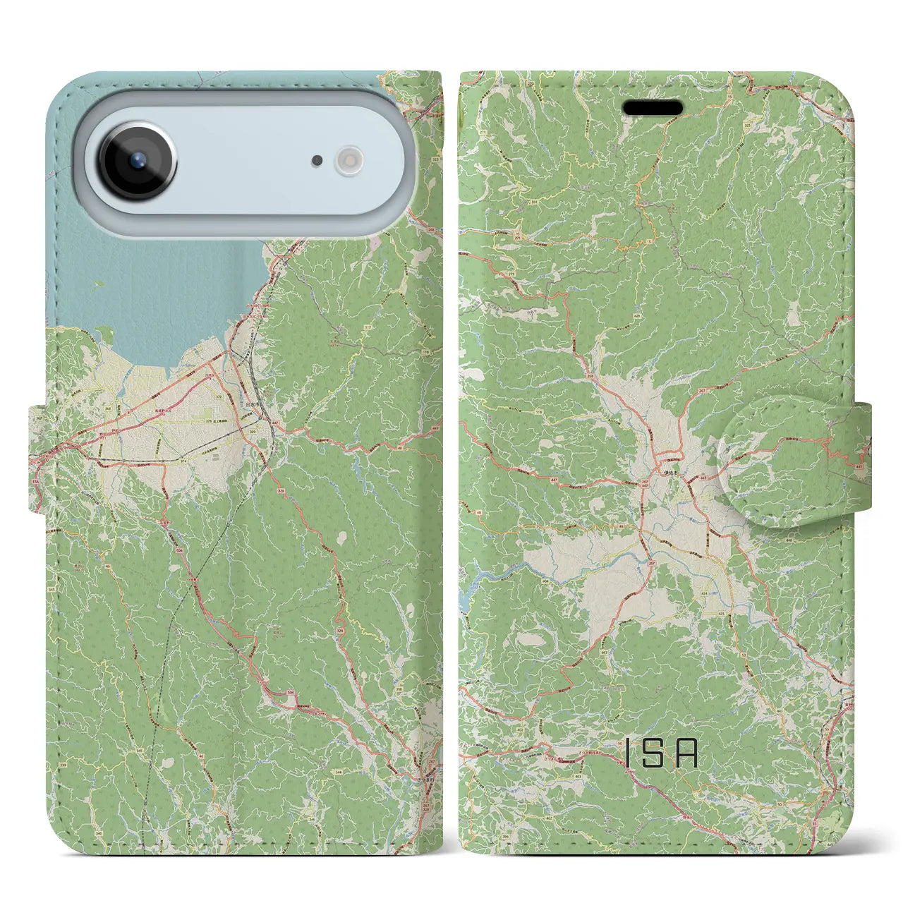 【伊佐(鹿児島県)】地図柄iPhoneケース(手帳タイプ)
