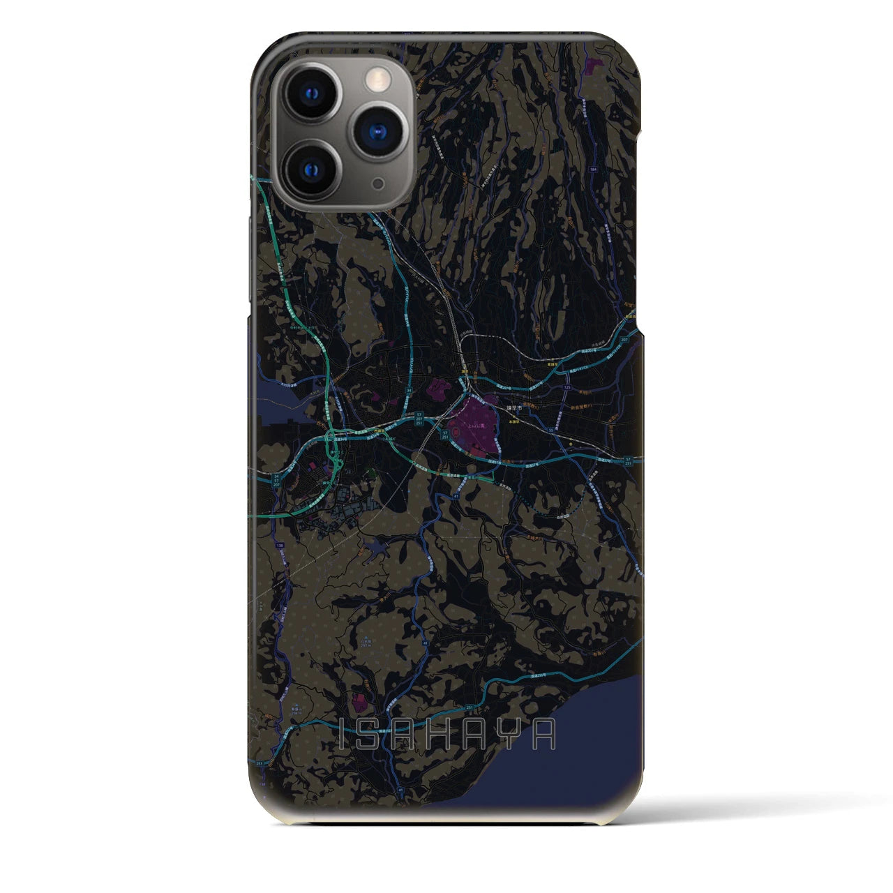 【諫早(長崎県)】地図柄iPhoneケース(バックカバータイプ)