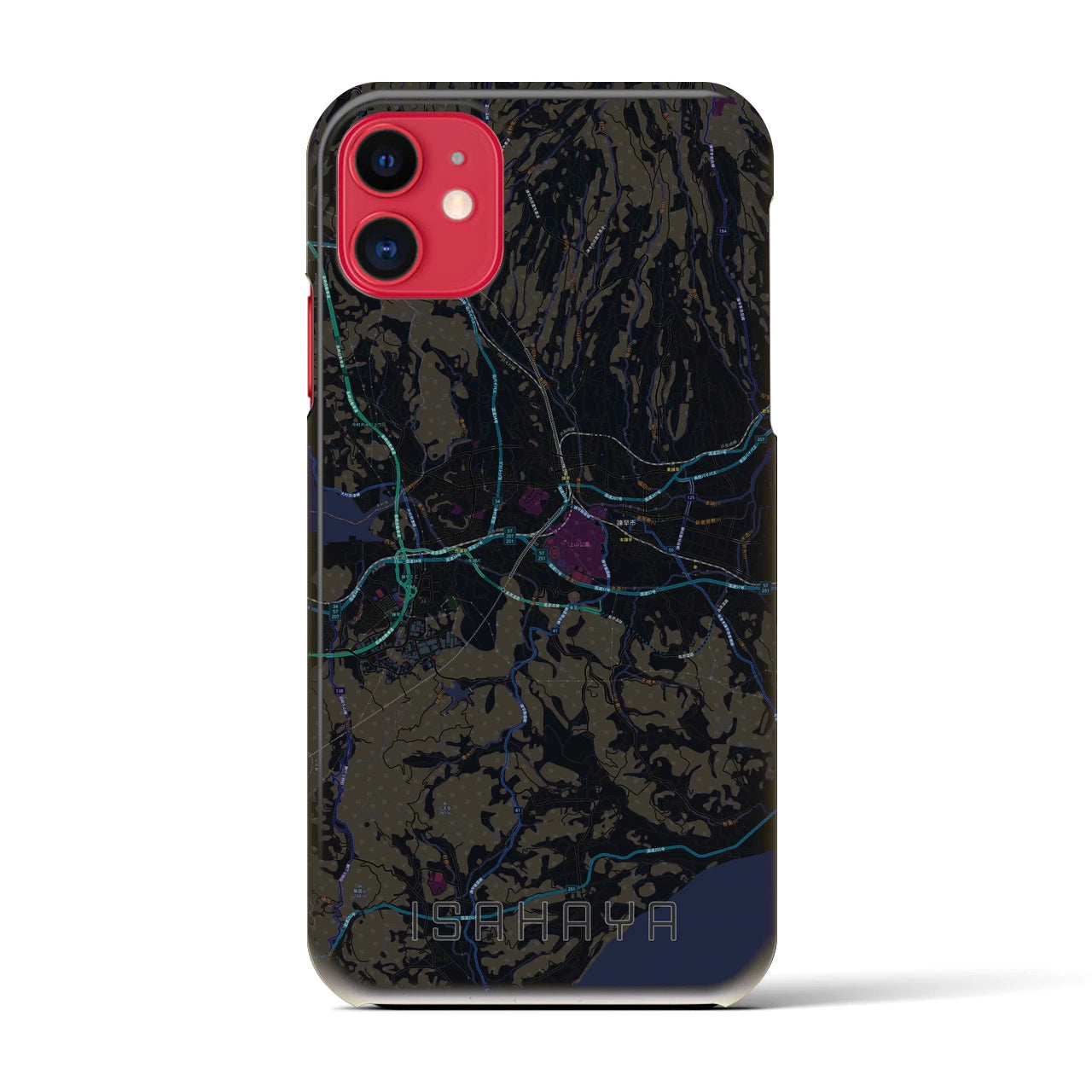 【諫早(長崎県)】地図柄iPhoneケース(バックカバータイプ)