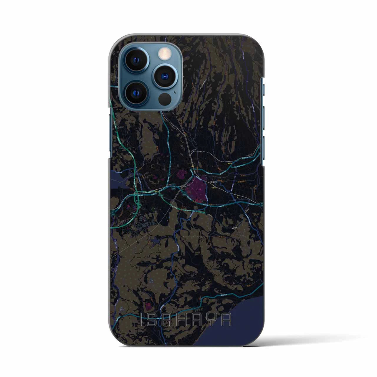 【諫早(長崎県)】地図柄iPhoneケース(バックカバータイプ)