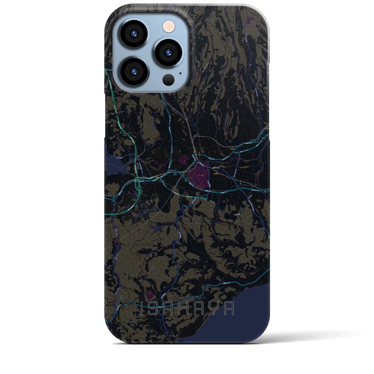 【諫早(長崎県)】地図柄iPhoneケース(バックカバータイプ)
