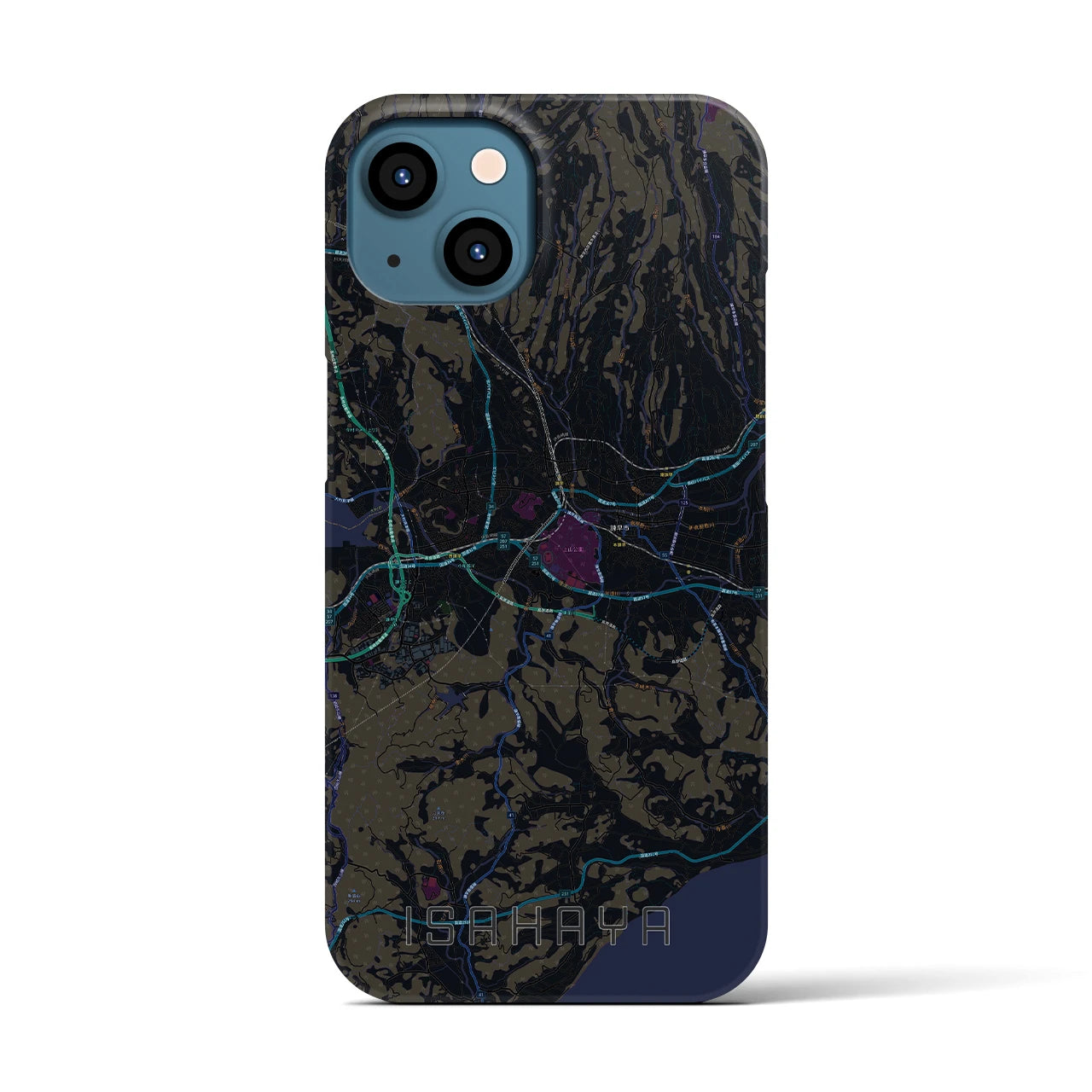 【諫早(長崎県)】地図柄iPhoneケース(バックカバータイプ)