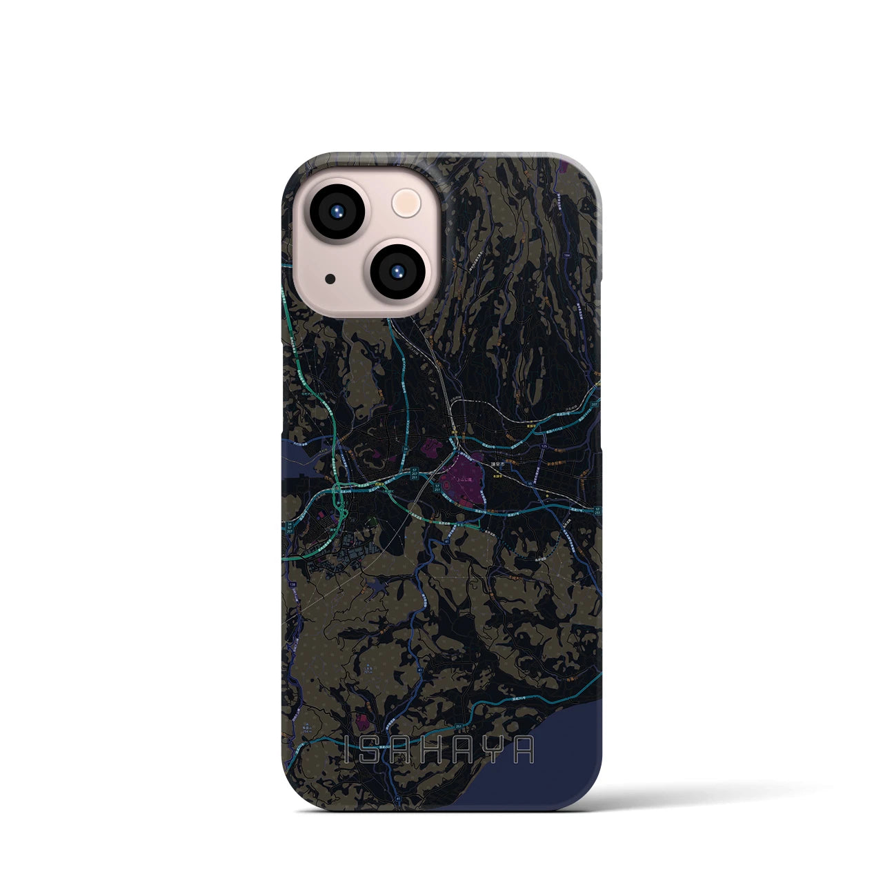 【諫早(長崎県)】地図柄iPhoneケース(バックカバータイプ)