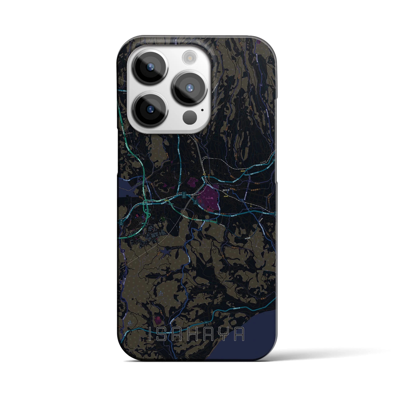 【諫早(長崎県)】地図柄iPhoneケース(バックカバータイプ)