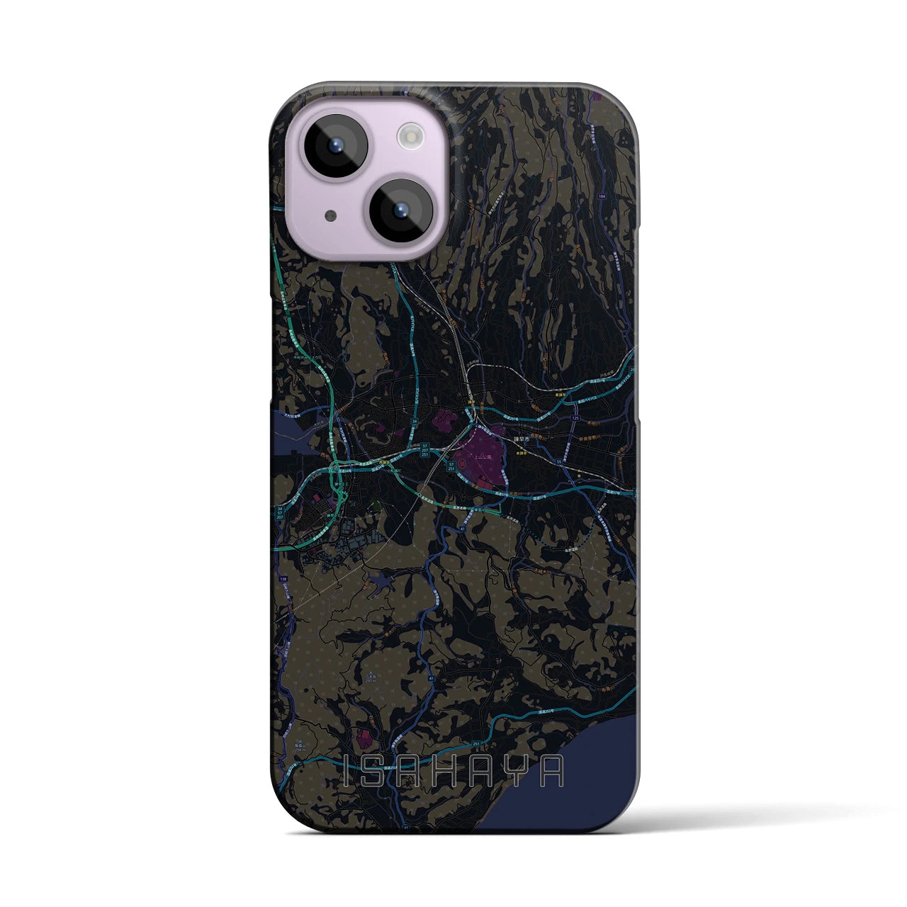 【諫早(長崎県)】地図柄iPhoneケース(バックカバータイプ)