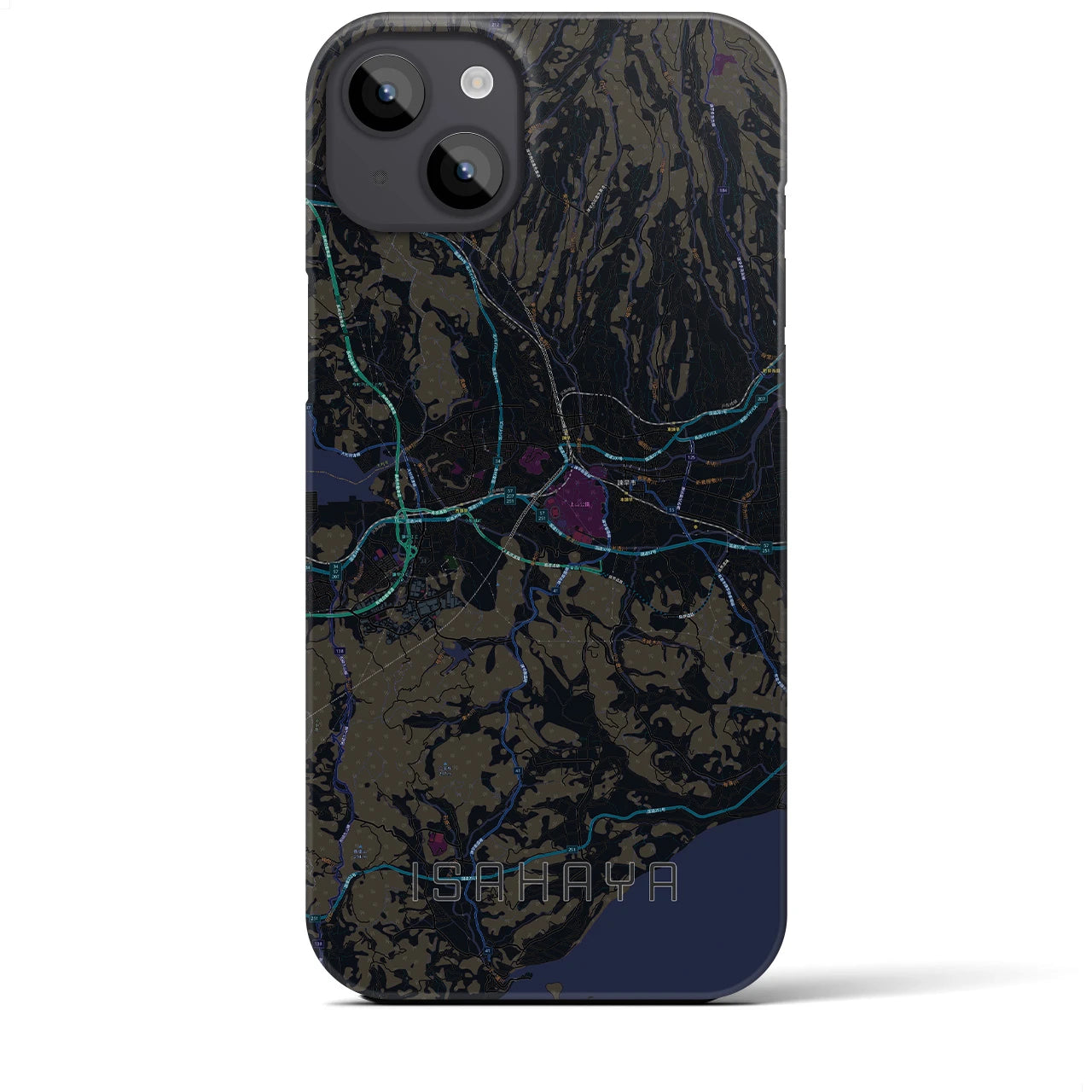 【諫早(長崎県)】地図柄iPhoneケース(バックカバータイプ)