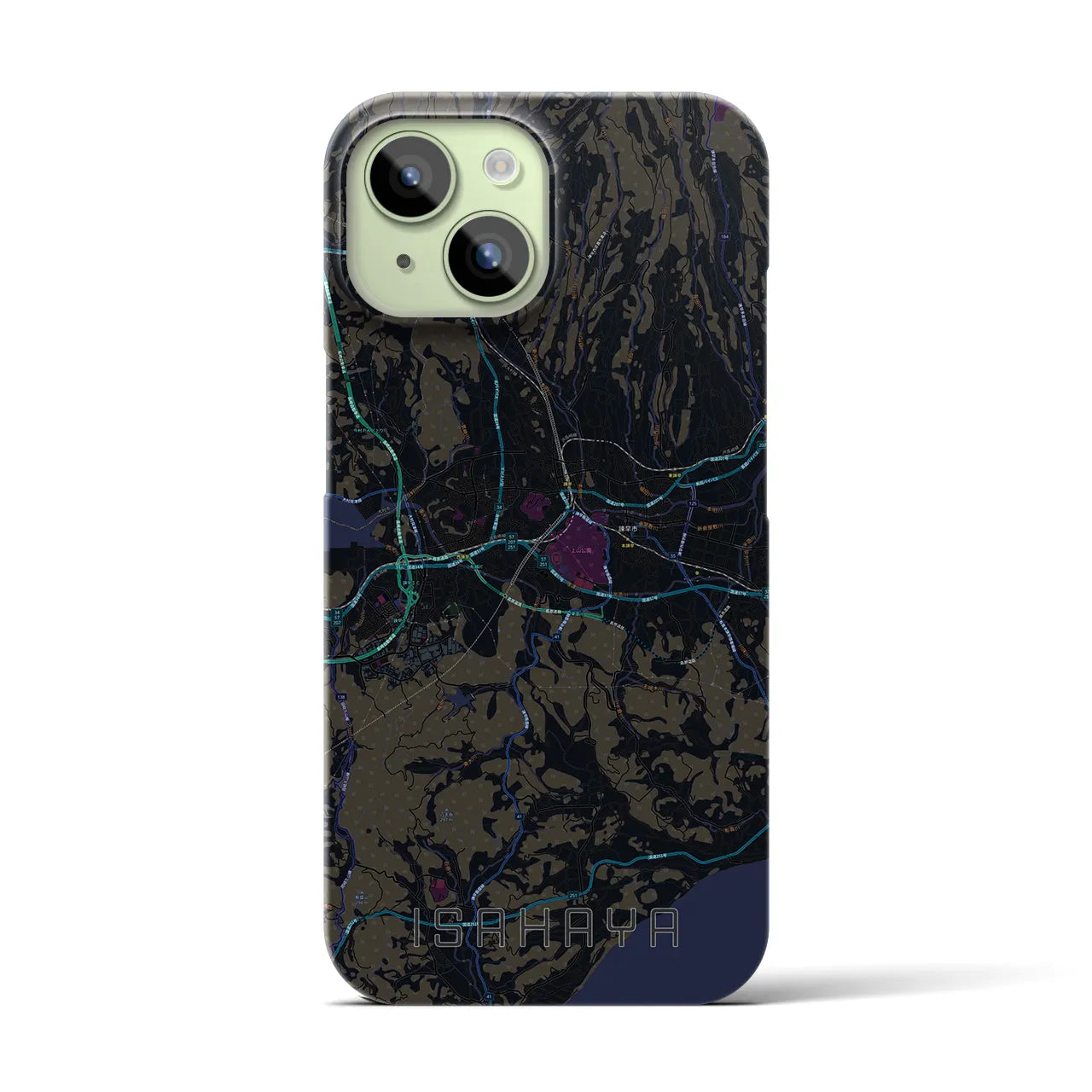 【諫早(長崎県)】地図柄iPhoneケース(バックカバータイプ)