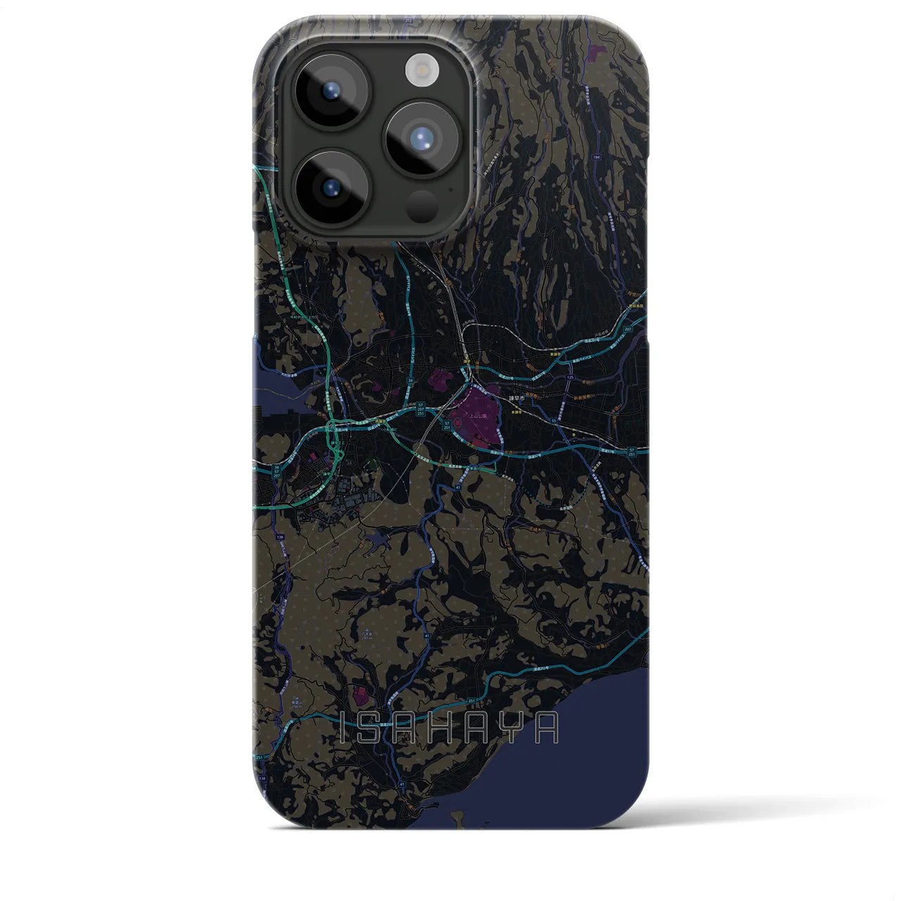 【諫早(長崎県)】地図柄iPhoneケース(バックカバータイプ)