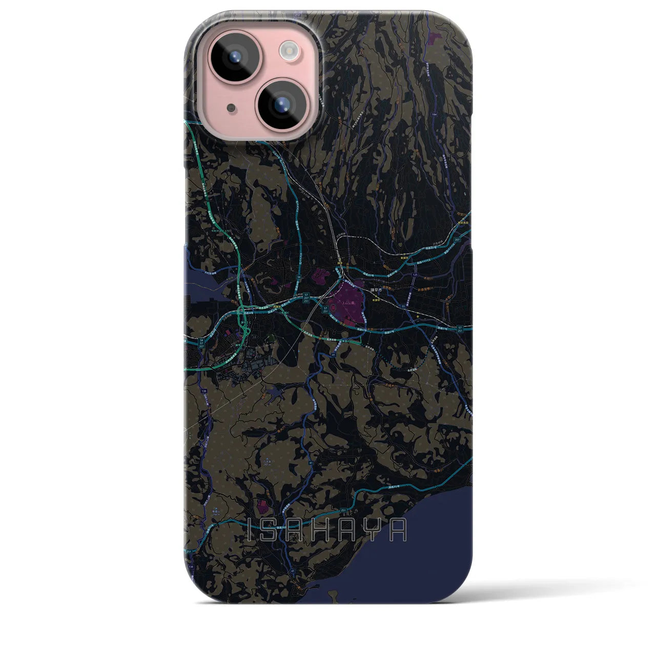 【諫早(長崎県)】地図柄iPhoneケース(バックカバータイプ)