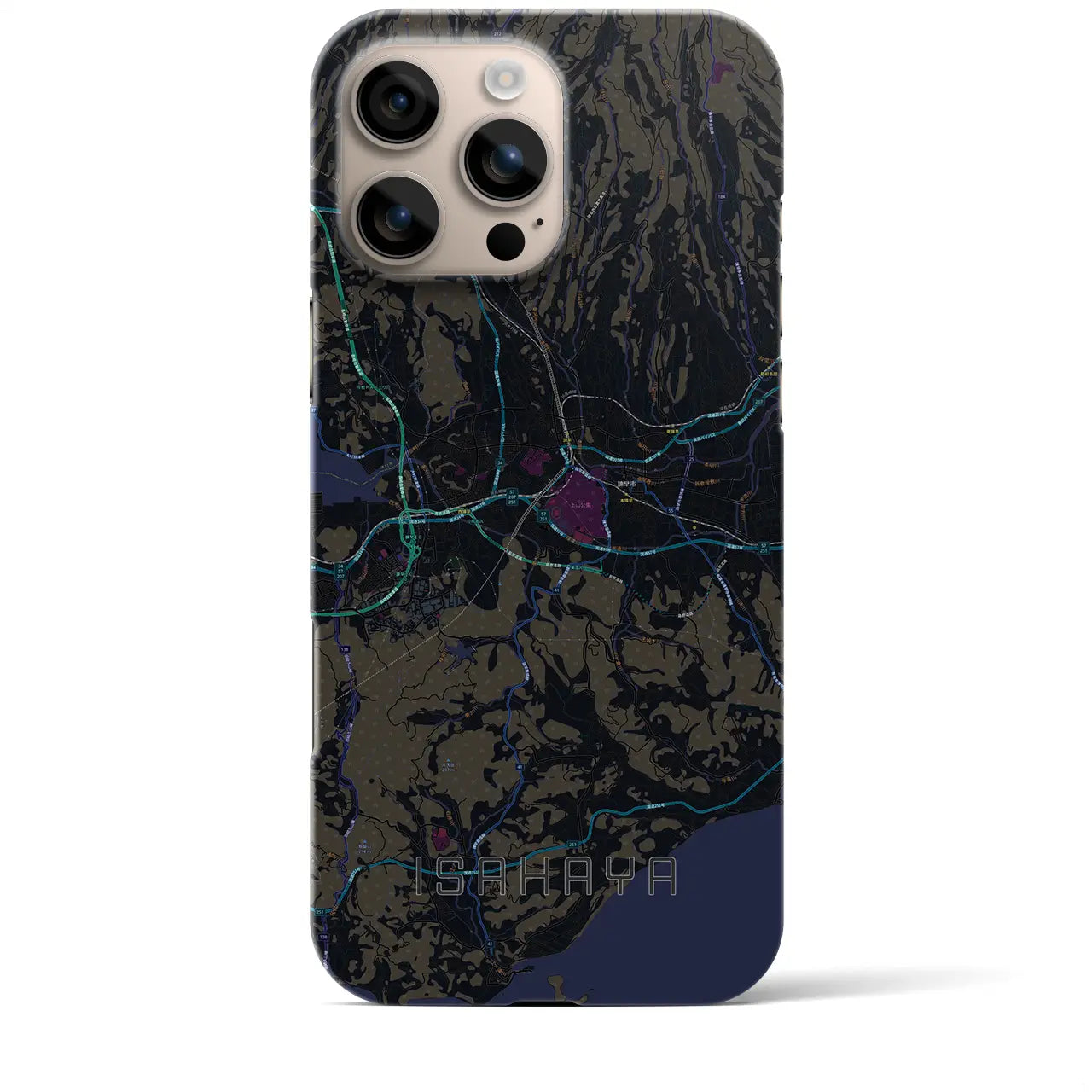 【諫早(長崎県)】地図柄iPhoneケース(バックカバータイプ)