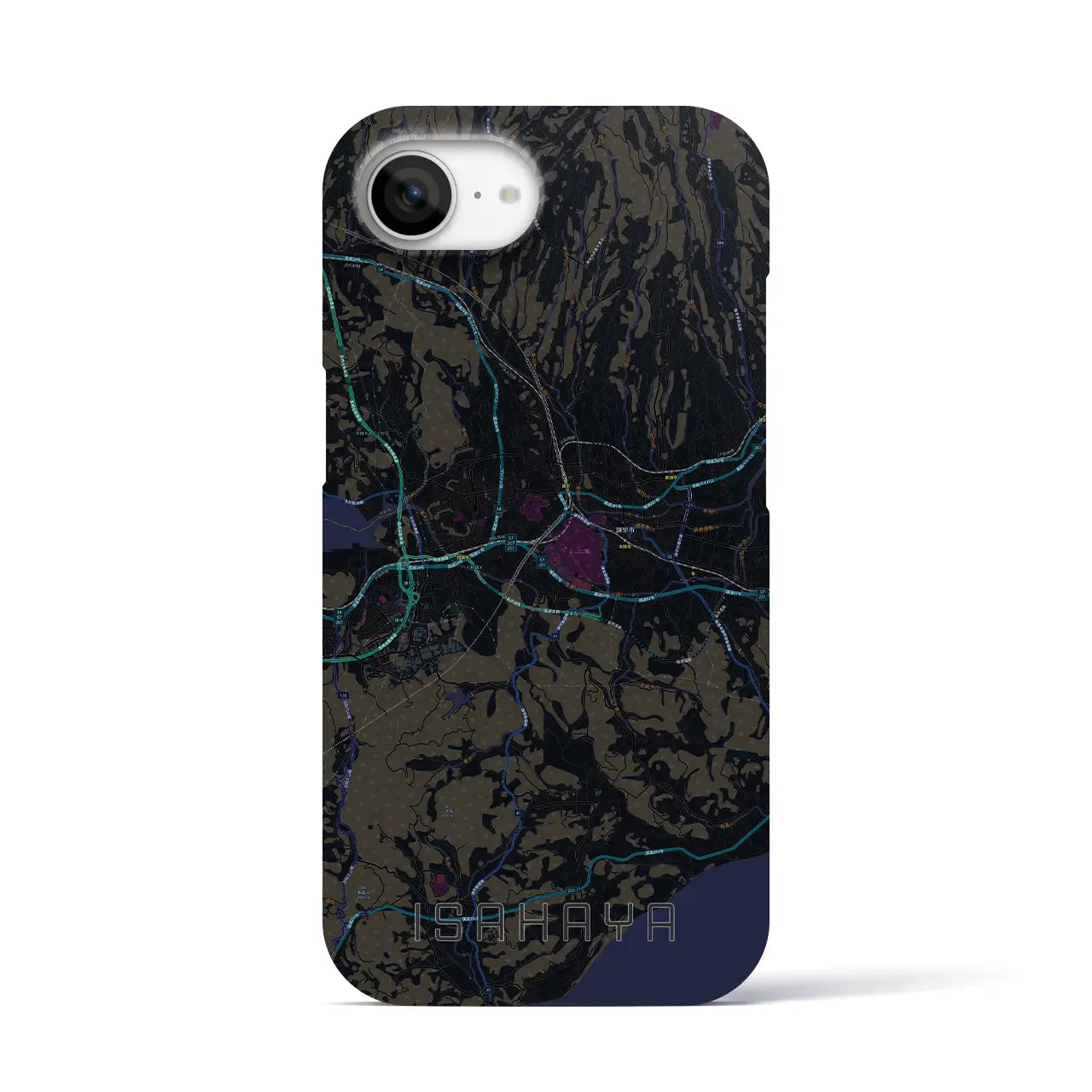 【諫早(長崎県)】地図柄iPhoneケース(バックカバータイプ)