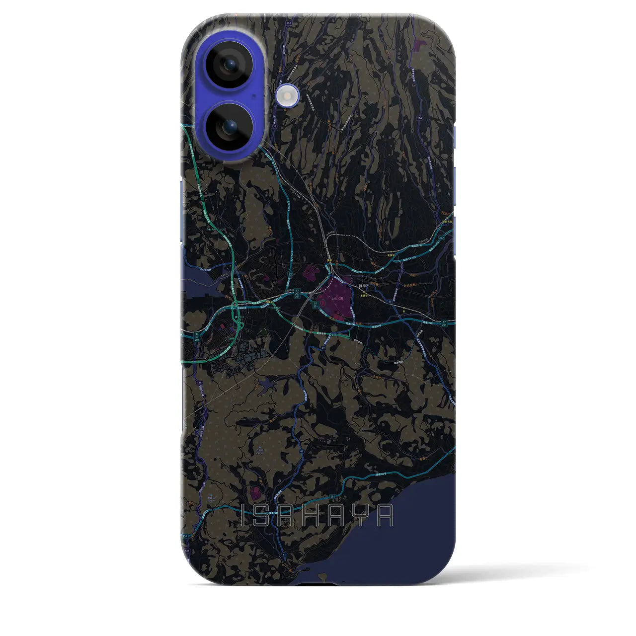 【諫早(長崎県)】地図柄iPhoneケース(バックカバータイプ)