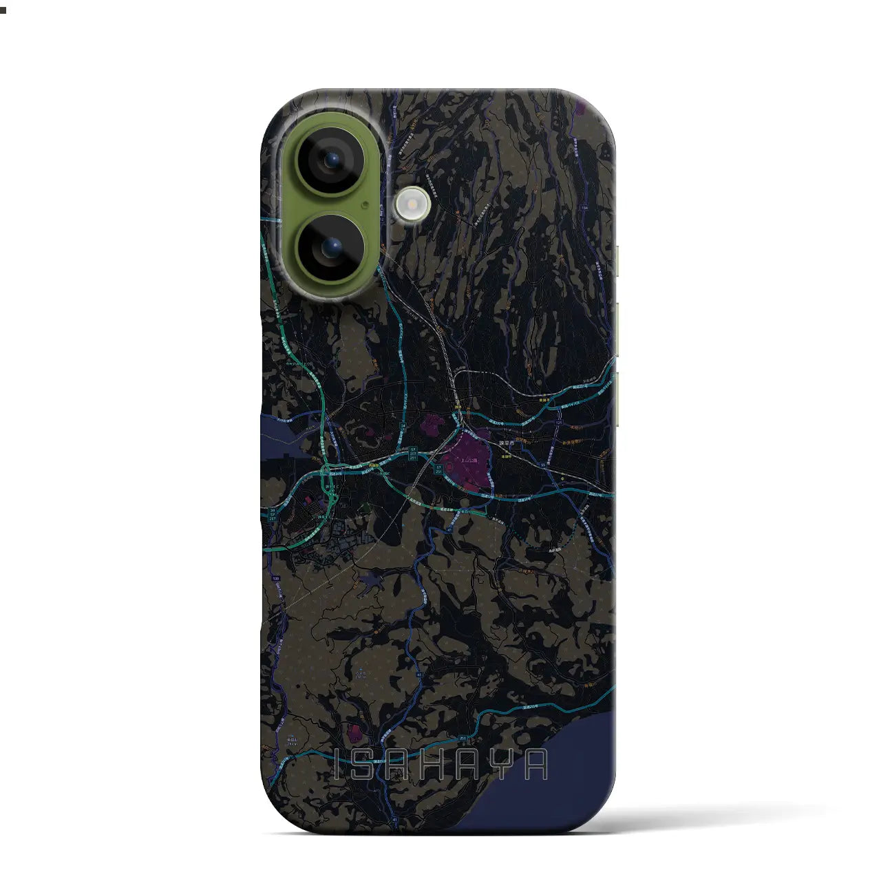 【諫早(長崎県)】地図柄iPhoneケース(バックカバータイプ)