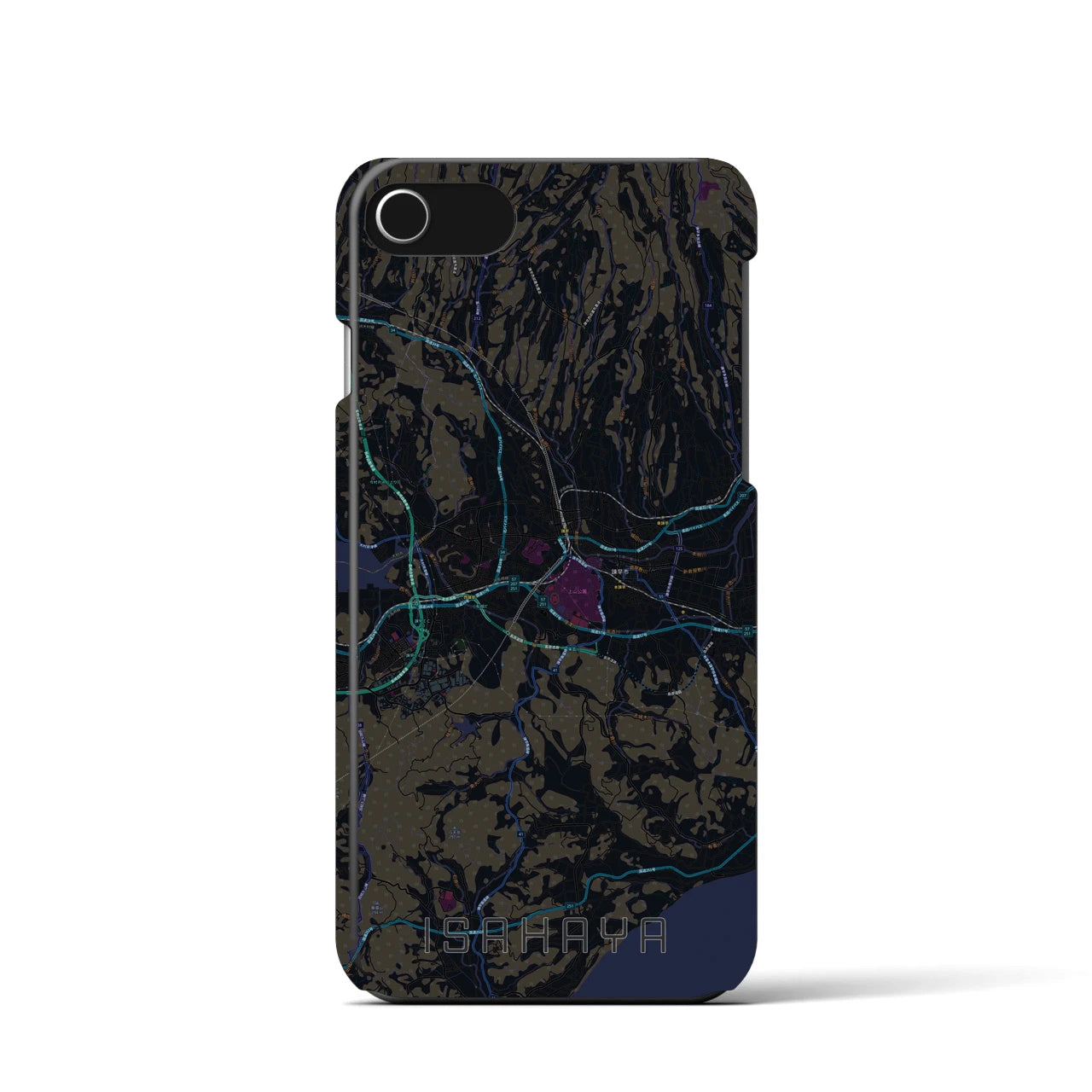 【諫早(長崎県)】地図柄iPhoneケース(バックカバータイプ)