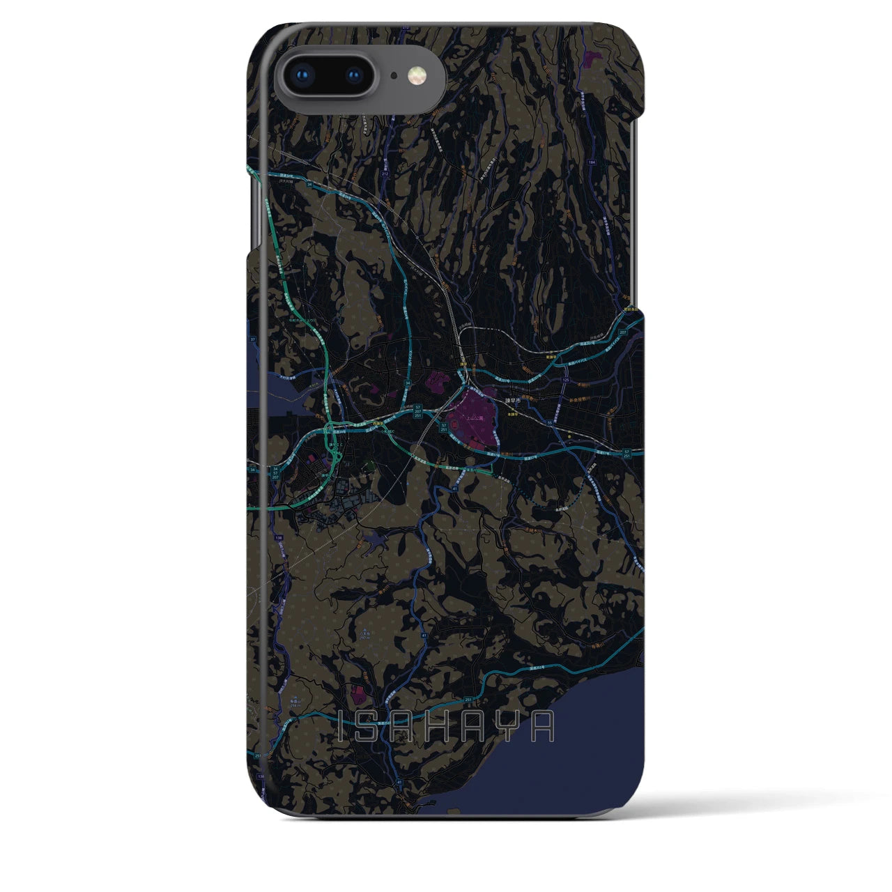 【諫早(長崎県)】地図柄iPhoneケース(バックカバータイプ)